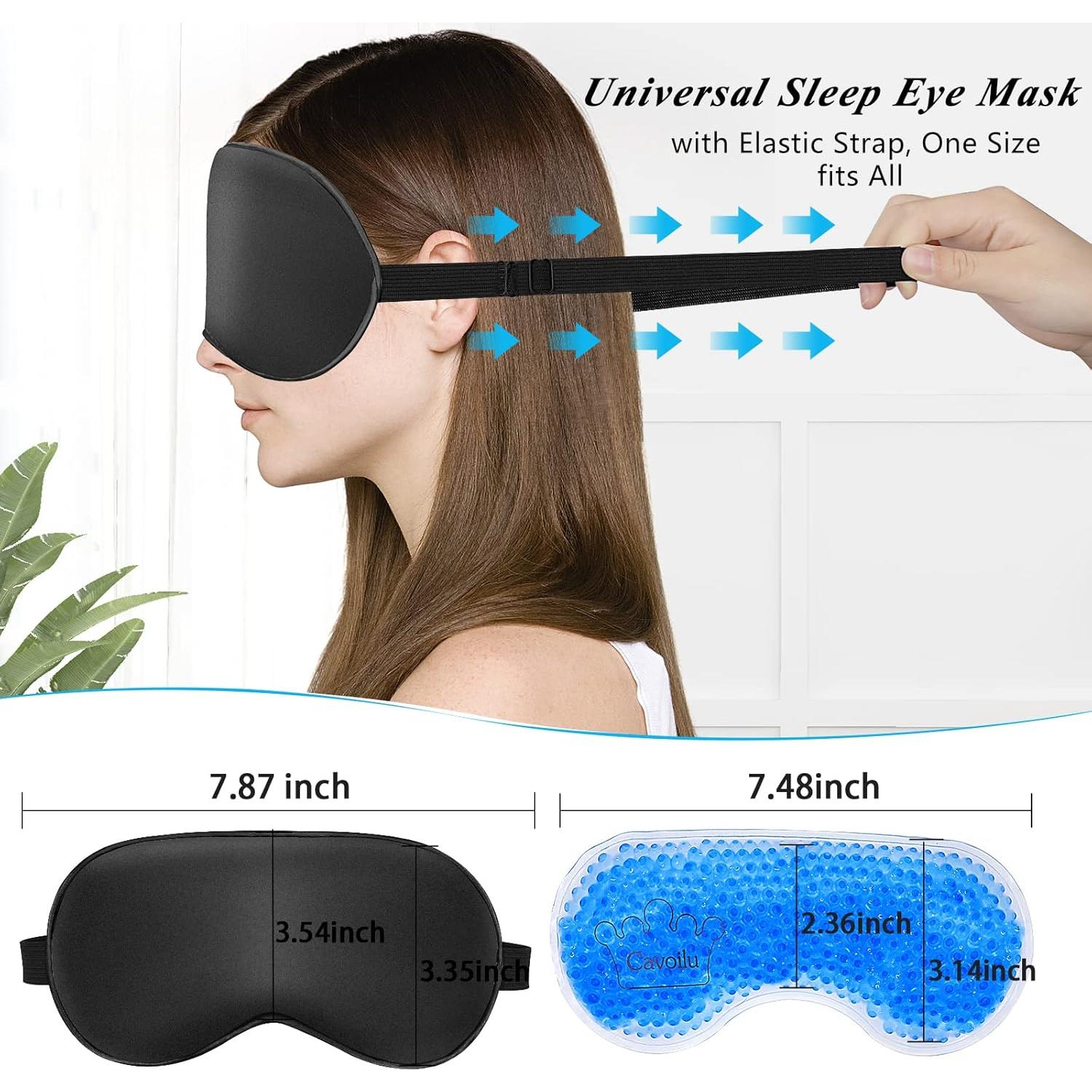 Máscara de Sueño de Seda Cavoilu con Gel Refrescante 2 en 1