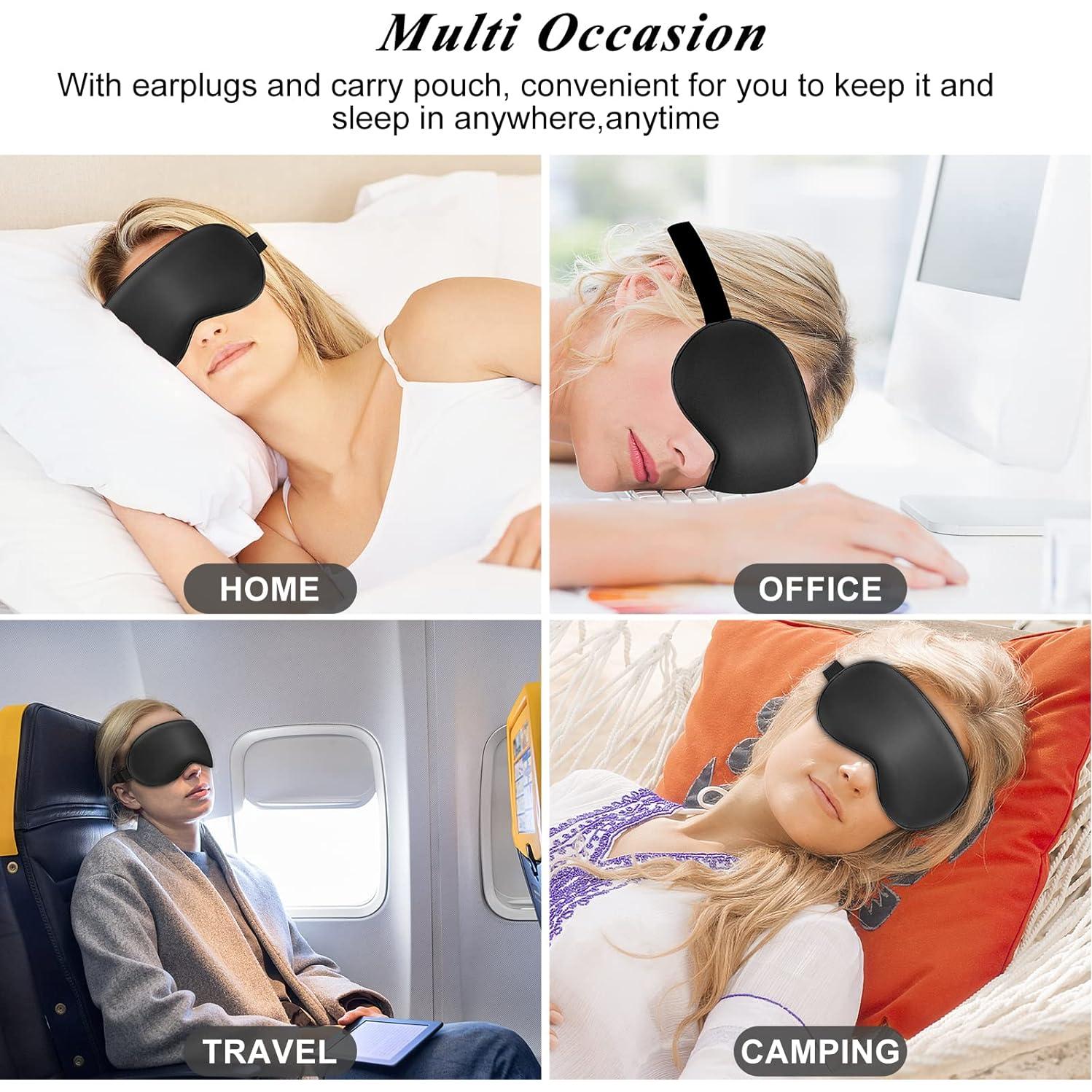 Máscara de Sueño de Seda Cavoilu con Gel Refrescante 2 en 1