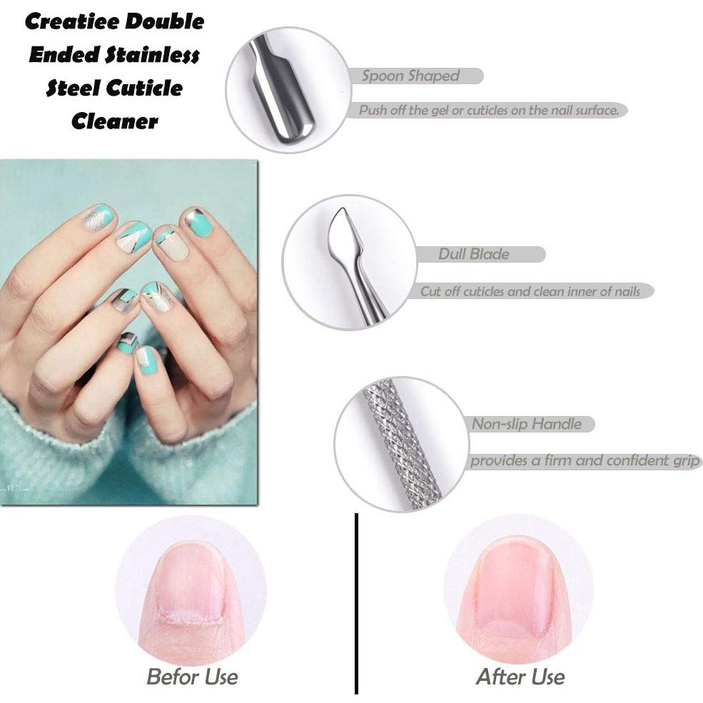 Set de 15 Piezas Removedor y Empujador de Cutículas Creatiee
