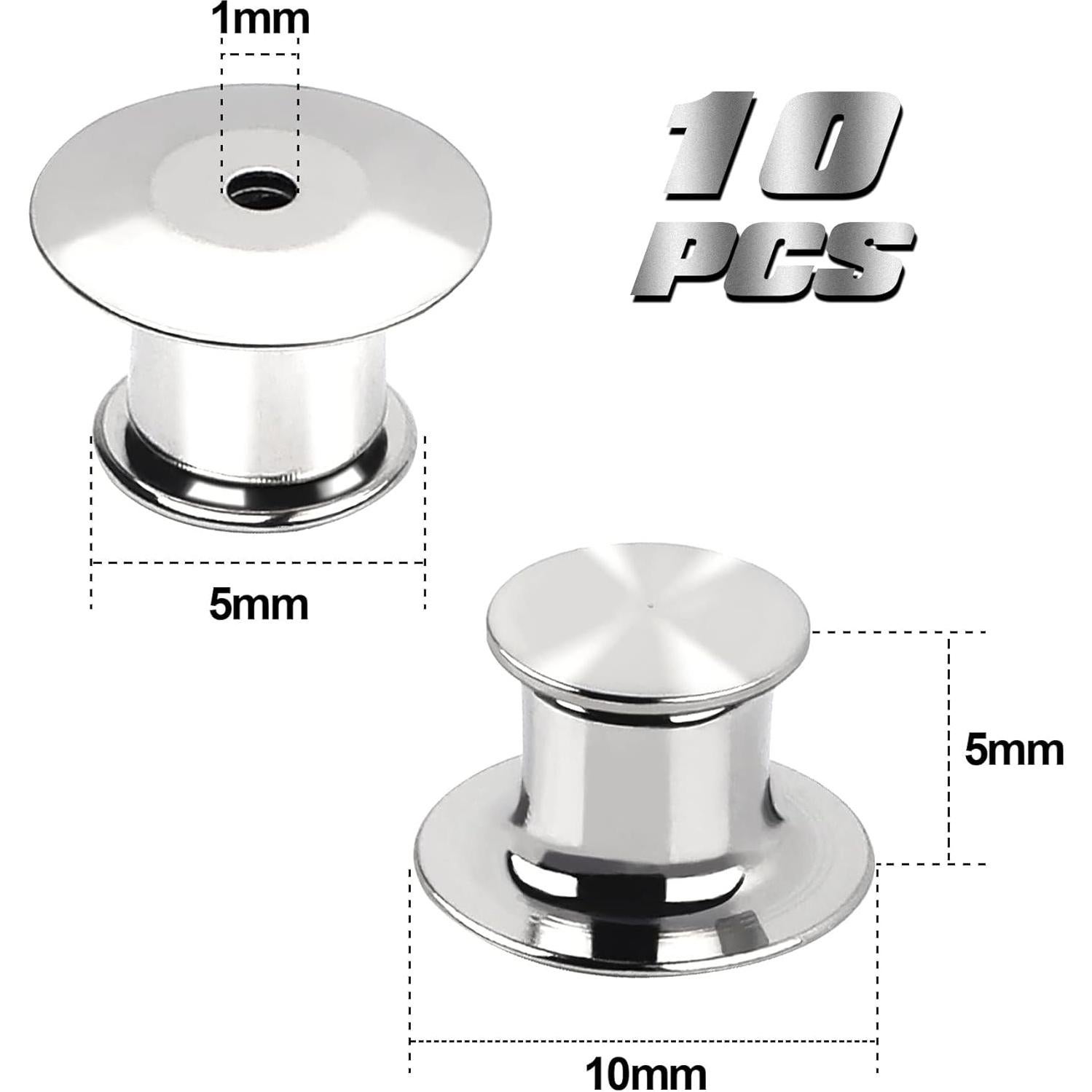 10 Sujetadores de Pin Metálicos DECYOOL con Cierre de Seguridad