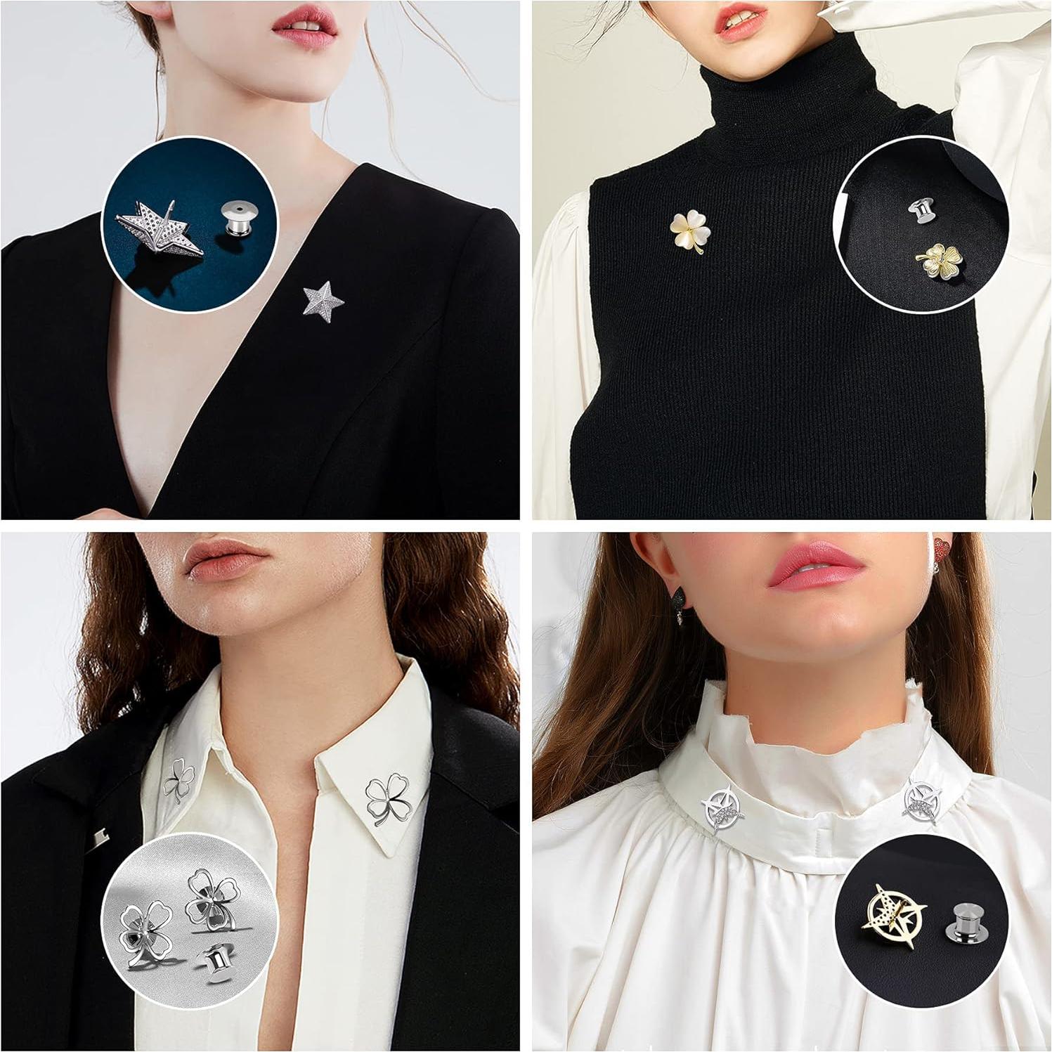 10 Sujetadores de Pin Metálicos DECYOOL con Cierre de Seguridad