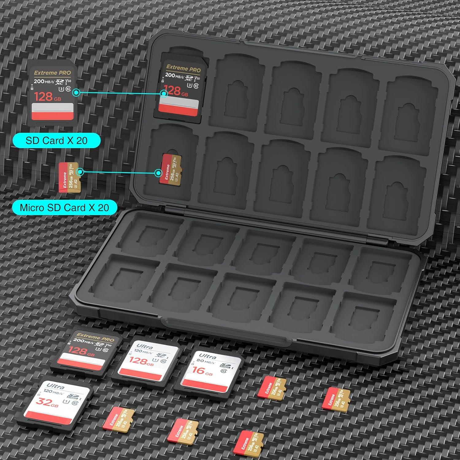 Caja Organizador para 20 Tarjetas SD y 20 microSD THELIFELICIOUS