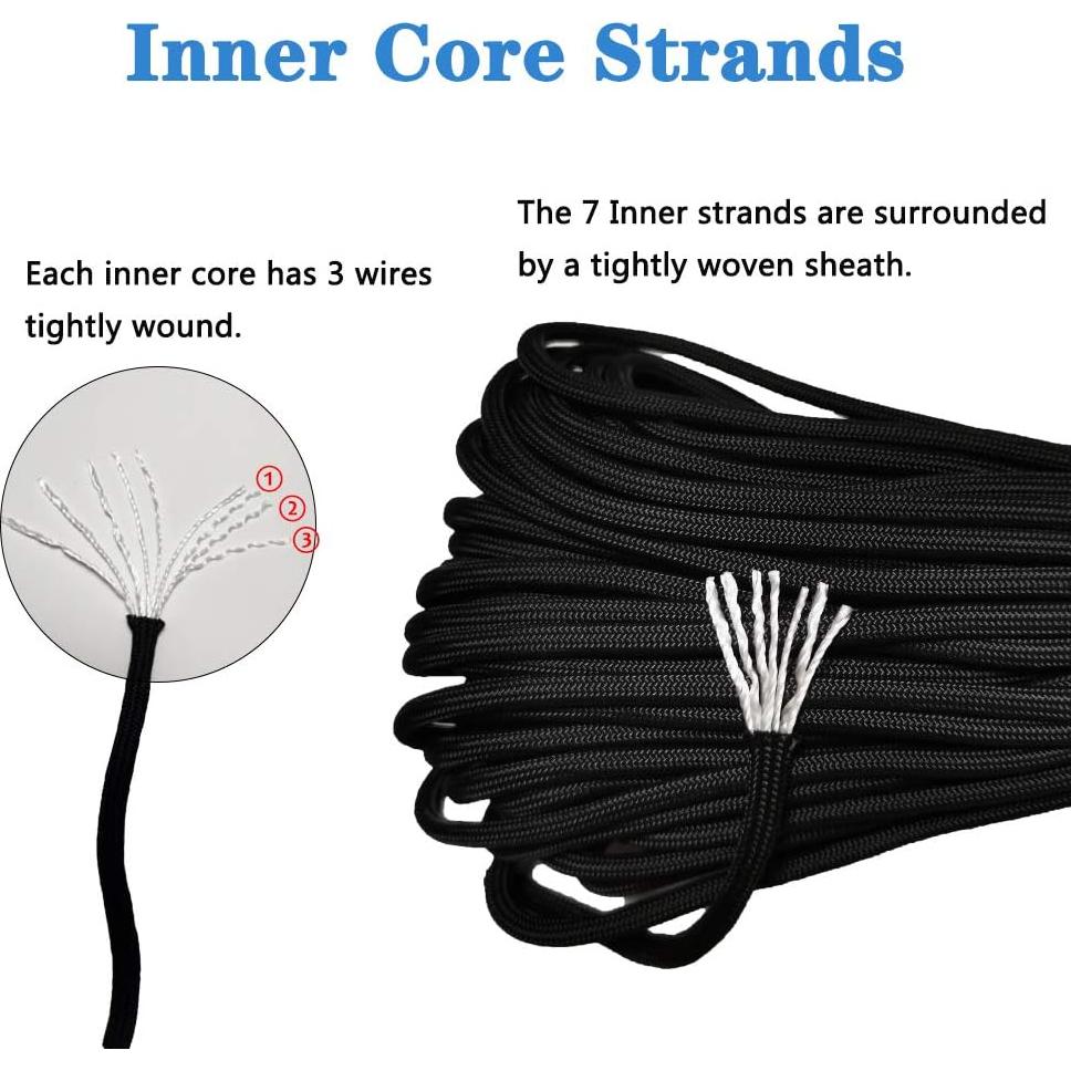 Kit de Paracord MONOBIN 30 Colores 3.05m - Manualidades y Supervivencia