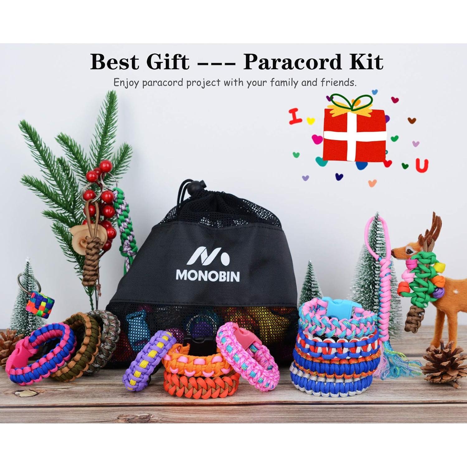 Kit de Paracord MONOBIN 30 Colores 3.05m - Manualidades y Supervivencia