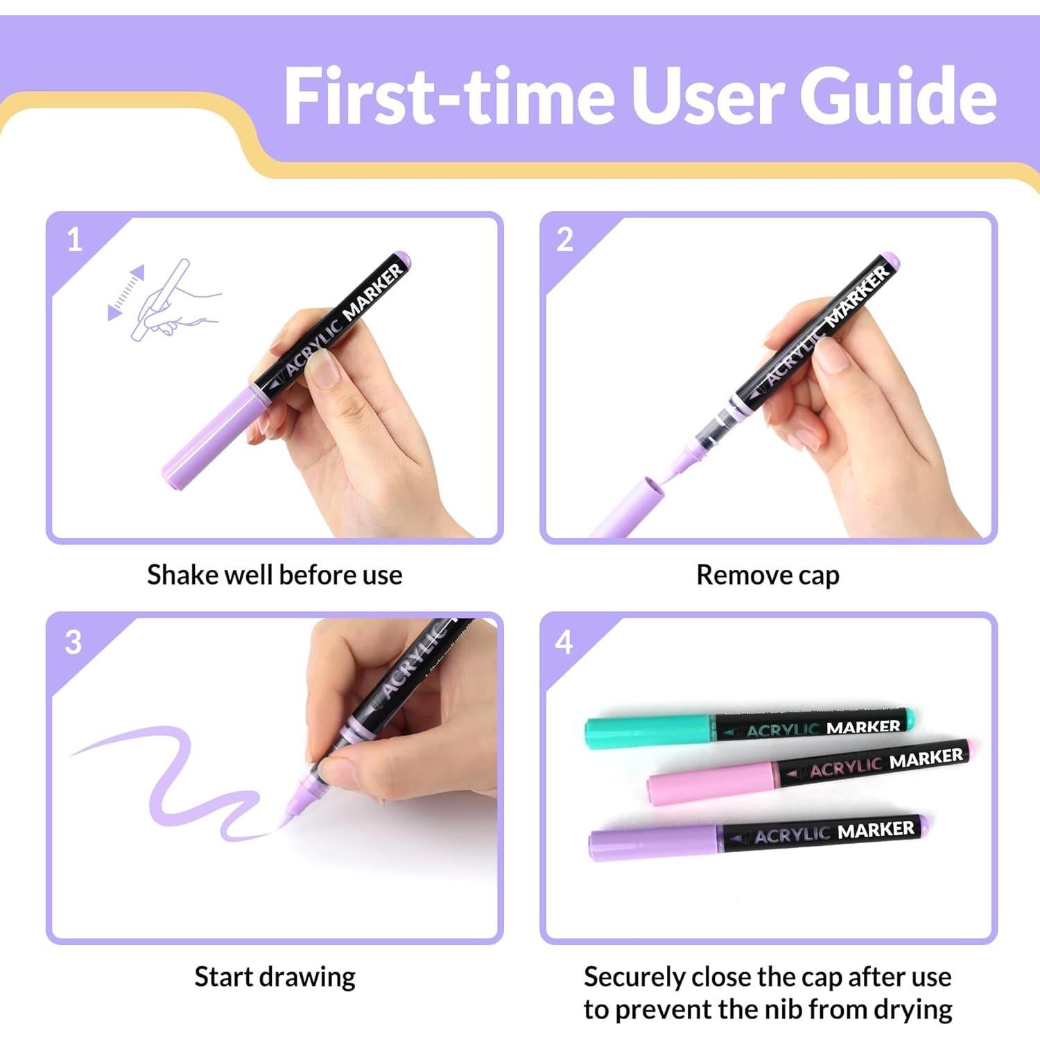 Marcadores de Pintura Acrílica SUNEE 18 Colores Punta de Pincel