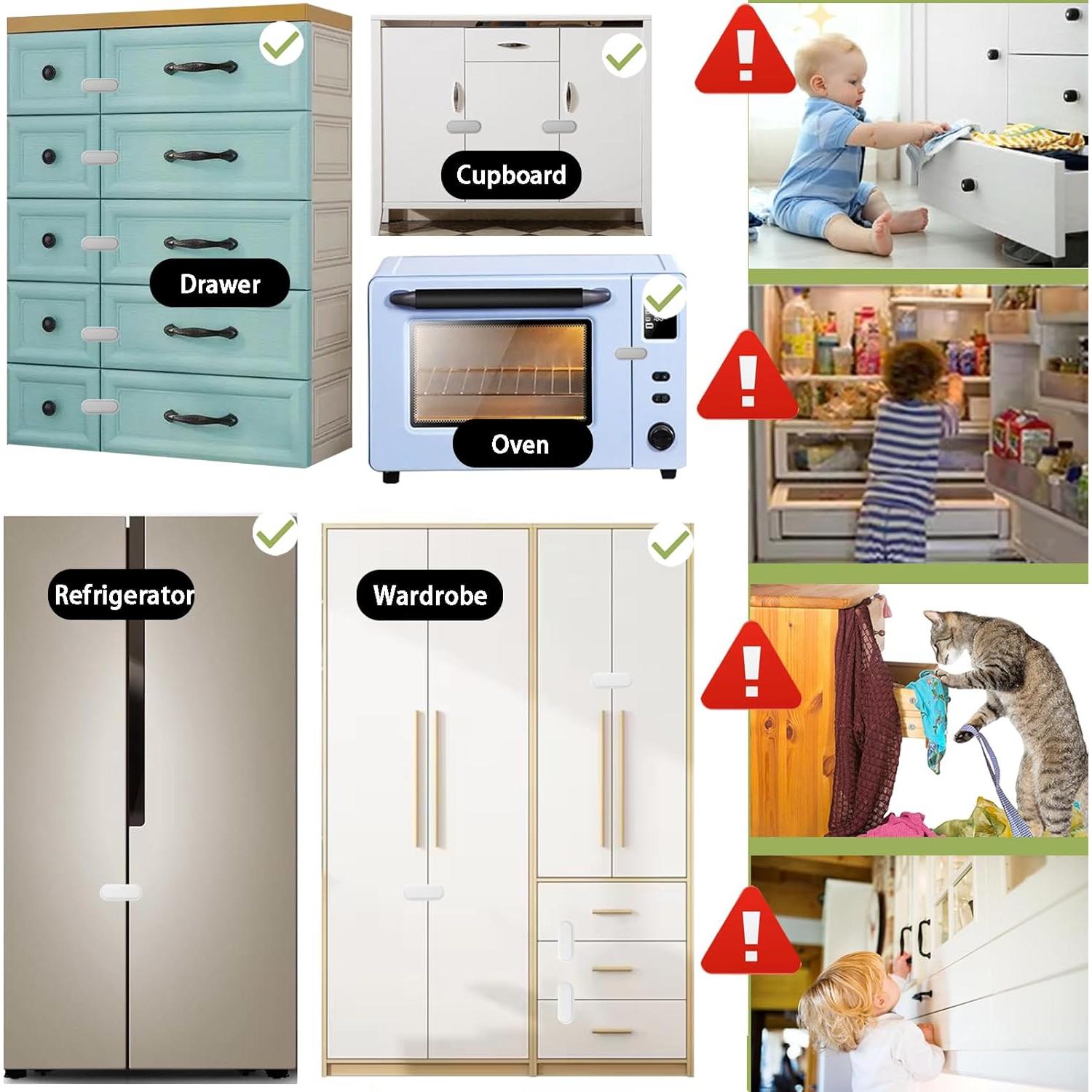 Cerraduras de Gabinete Fursafe&Q a Prueba de Bebés 12Pack