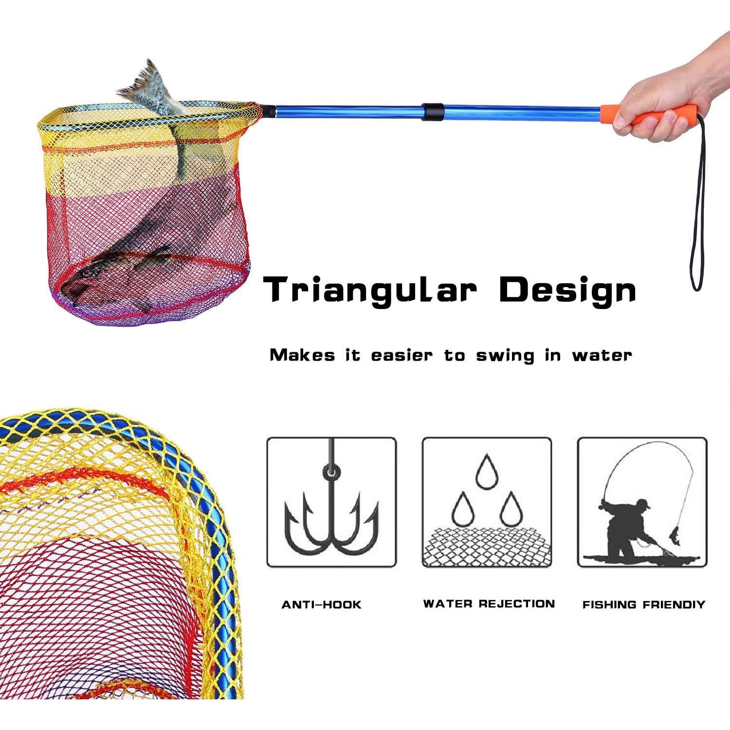 Red de Pesca Telescópica para Niños PLUSINNO - 31x27.4cm