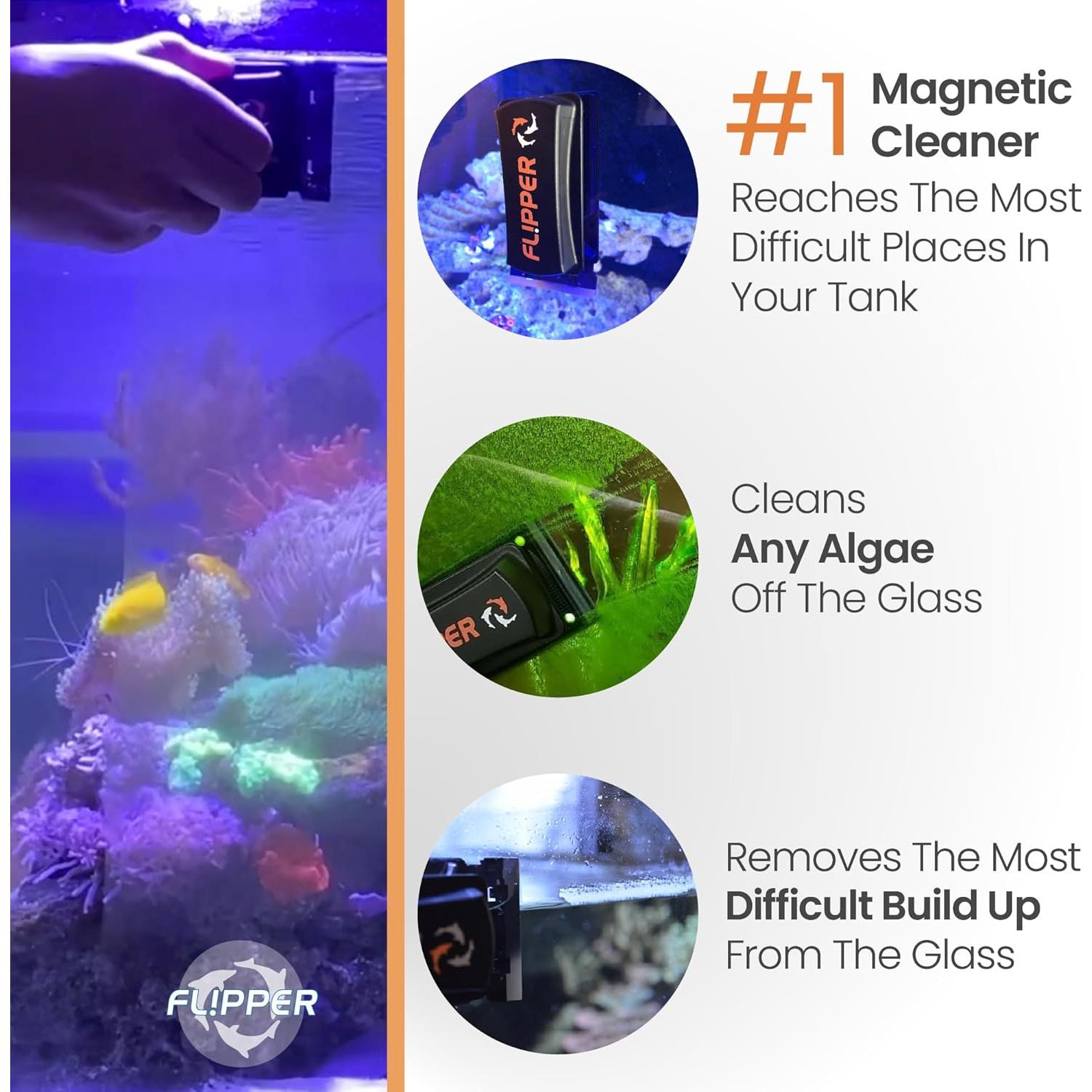 Limpiador Magnético de Acuario Flipper Estándar 12.7x6.35 cm