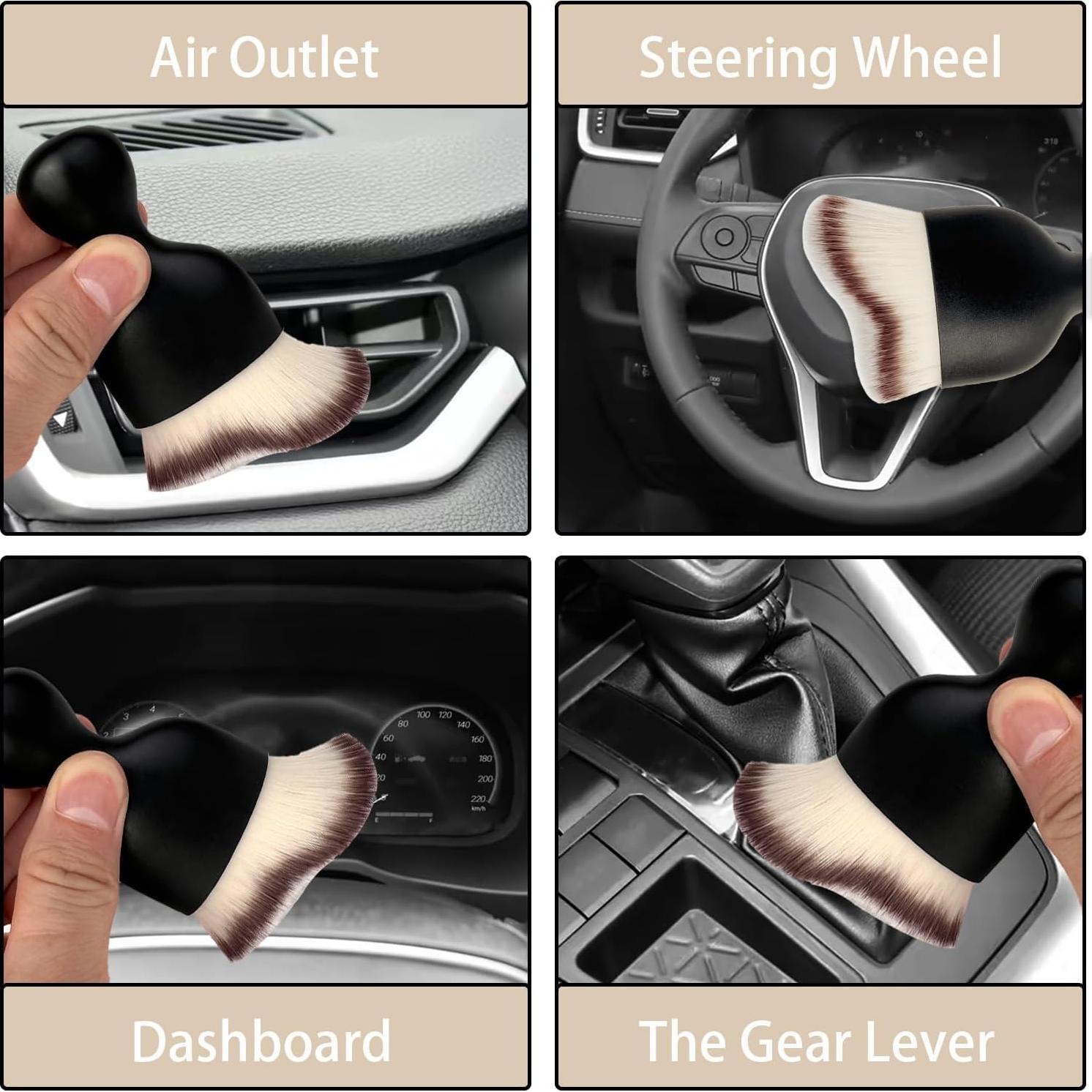 Car Interior Dust Brush, Auto Detailing Brush, Soft Bristles Car Cleaning Brushes, Tool for Air Conditioner Vents, Leather, Computer, Scratch Free, Car Interior Accessories