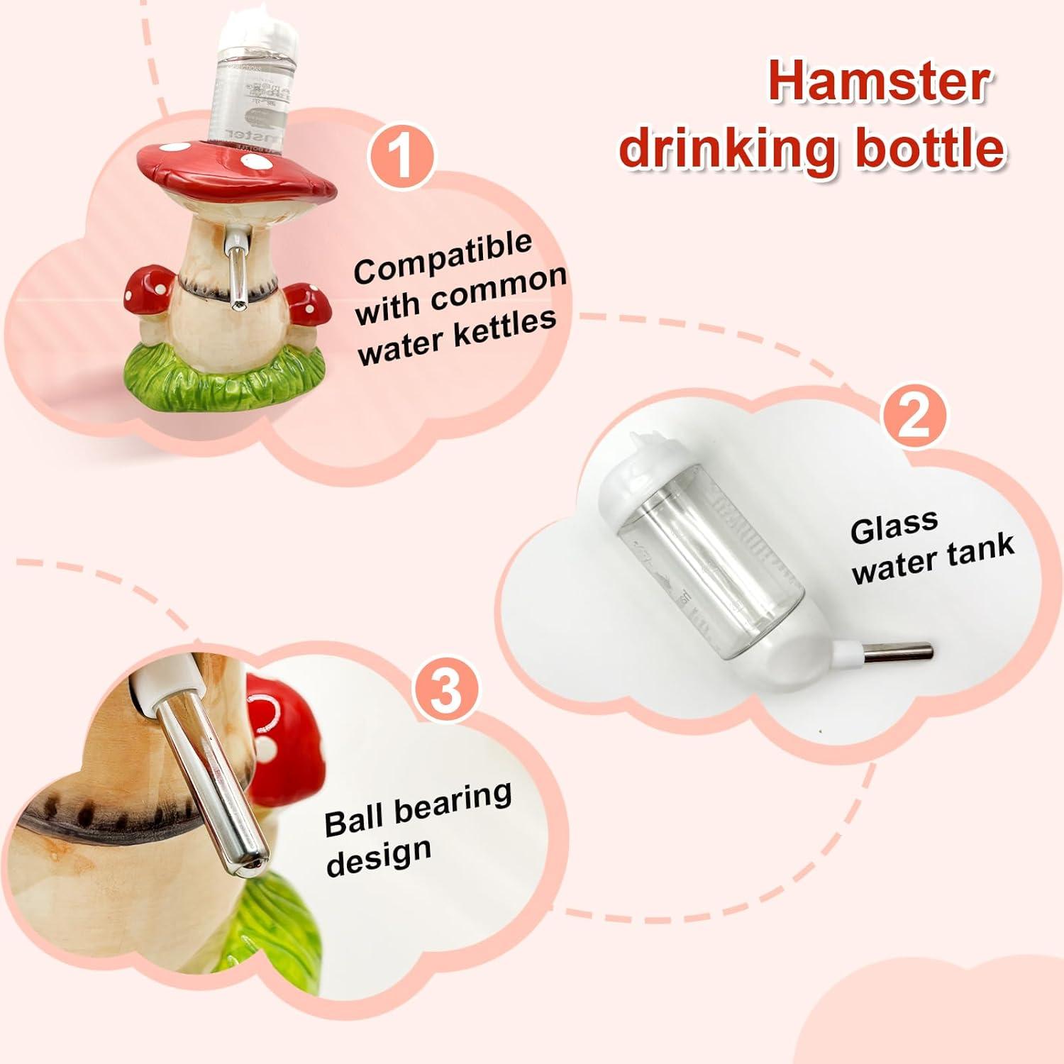 Accesorios para Hámster Beleatal: Escondite Cerámico, Botella y Tazón