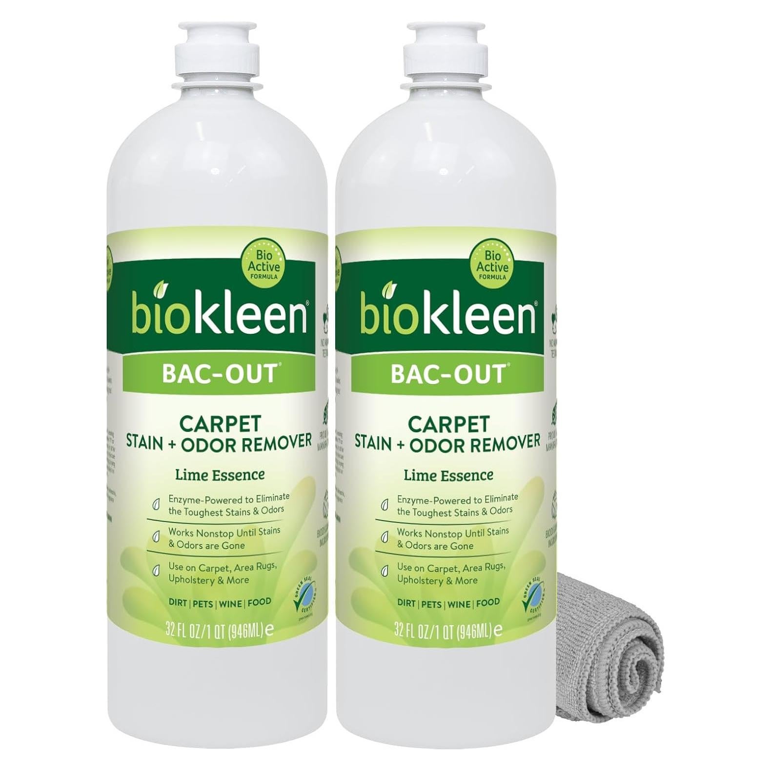 Biokleen Bac-Out Limpiador Enzimático 2x946ml + Toalla Microfibra