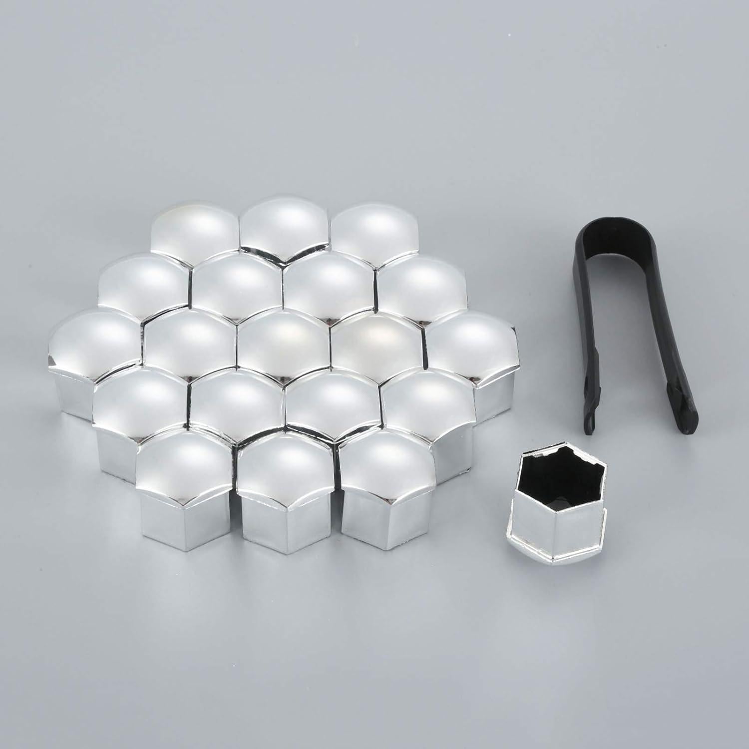 Cubiertas de Tuerca de Rueda Mtsooning 21mm Plateadas ABS