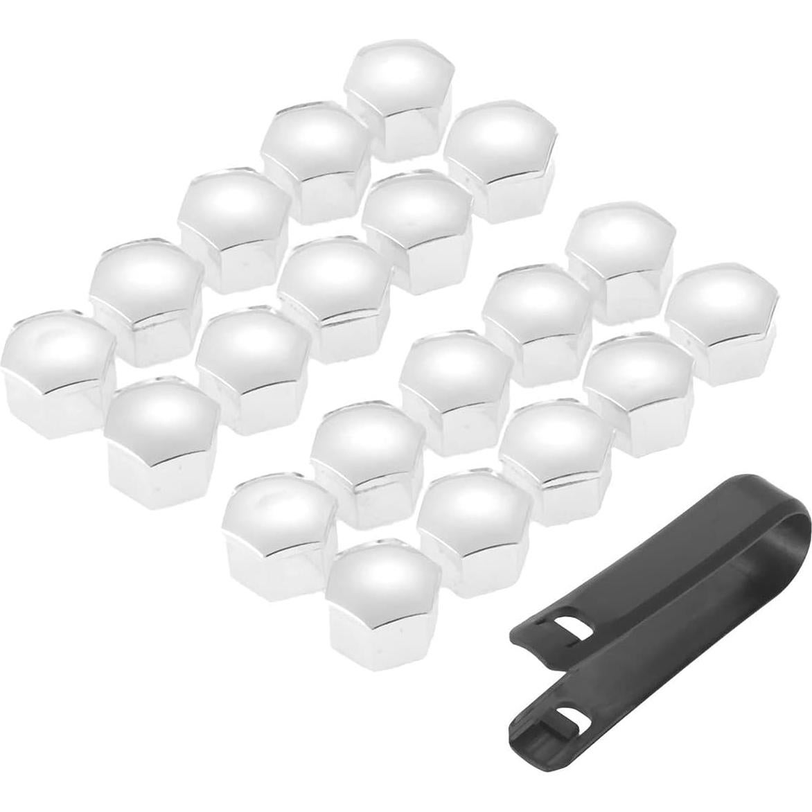 Cubiertas de Tuerca de Rueda Mtsooning 21mm Plateadas ABS