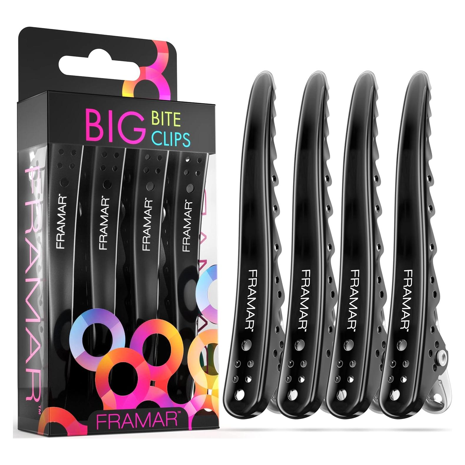 Clips para Cabello Framar Big Bite Negros - Paquete de 4