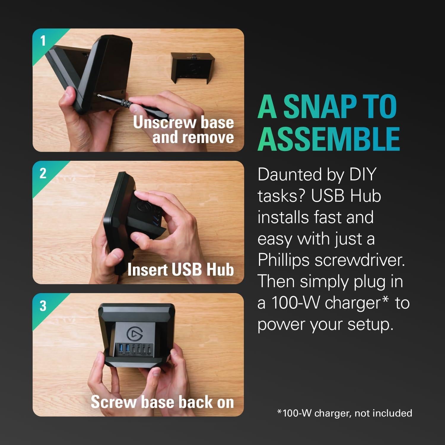 Hub USB Elgato para Stream Deck + 4 Puertos USB-C/A