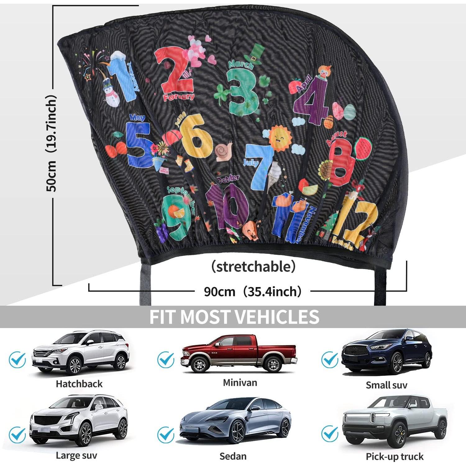 Sombrillas para Ventanas de Auto MOVINPE - Paquete de 2, Protección UV