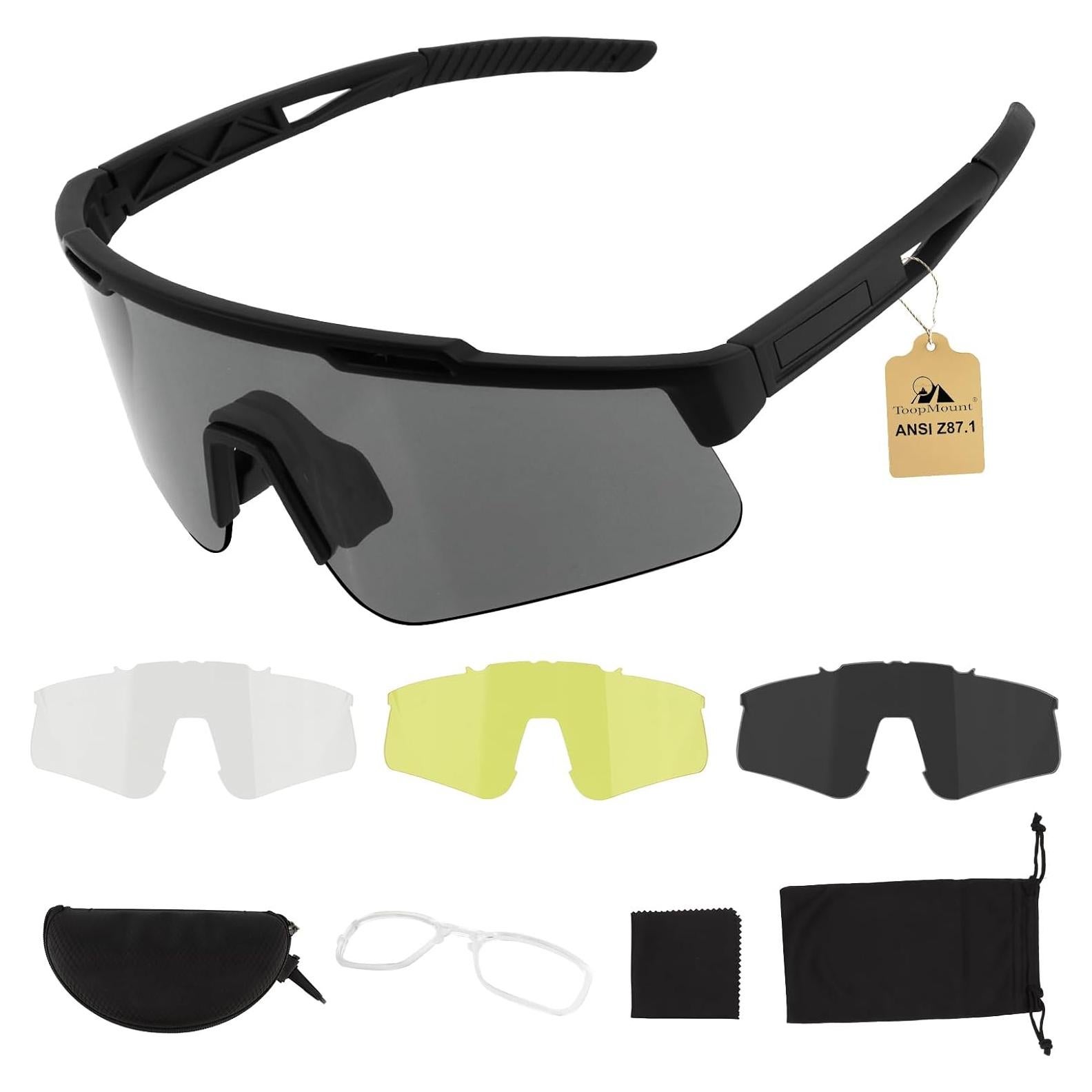 Gafas Tácticas Antivaho ToopMount con 3 Lentes Intercambiables