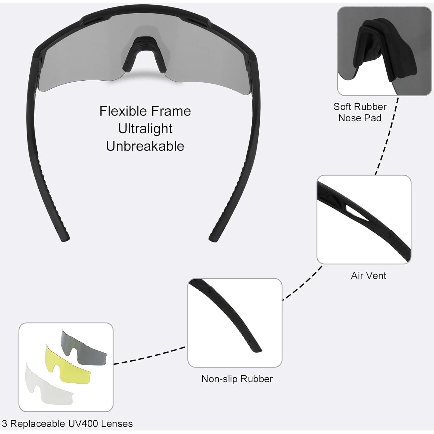 Gafas Tácticas Antivaho ToopMount con 3 Lentes Intercambiables