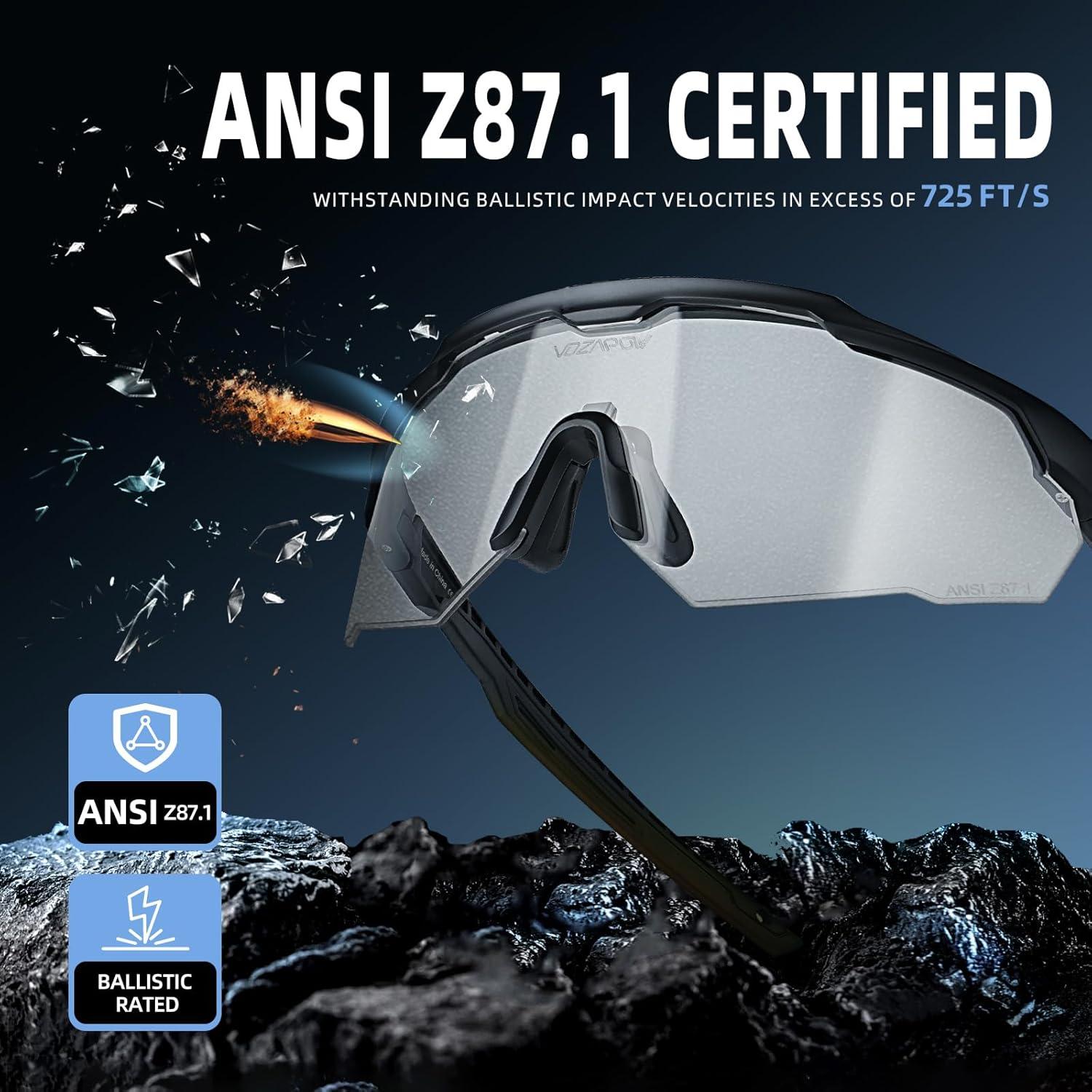 Gafas de Tiro Antivaho VOZAPOW con Lentes HD Certificadas ANSI