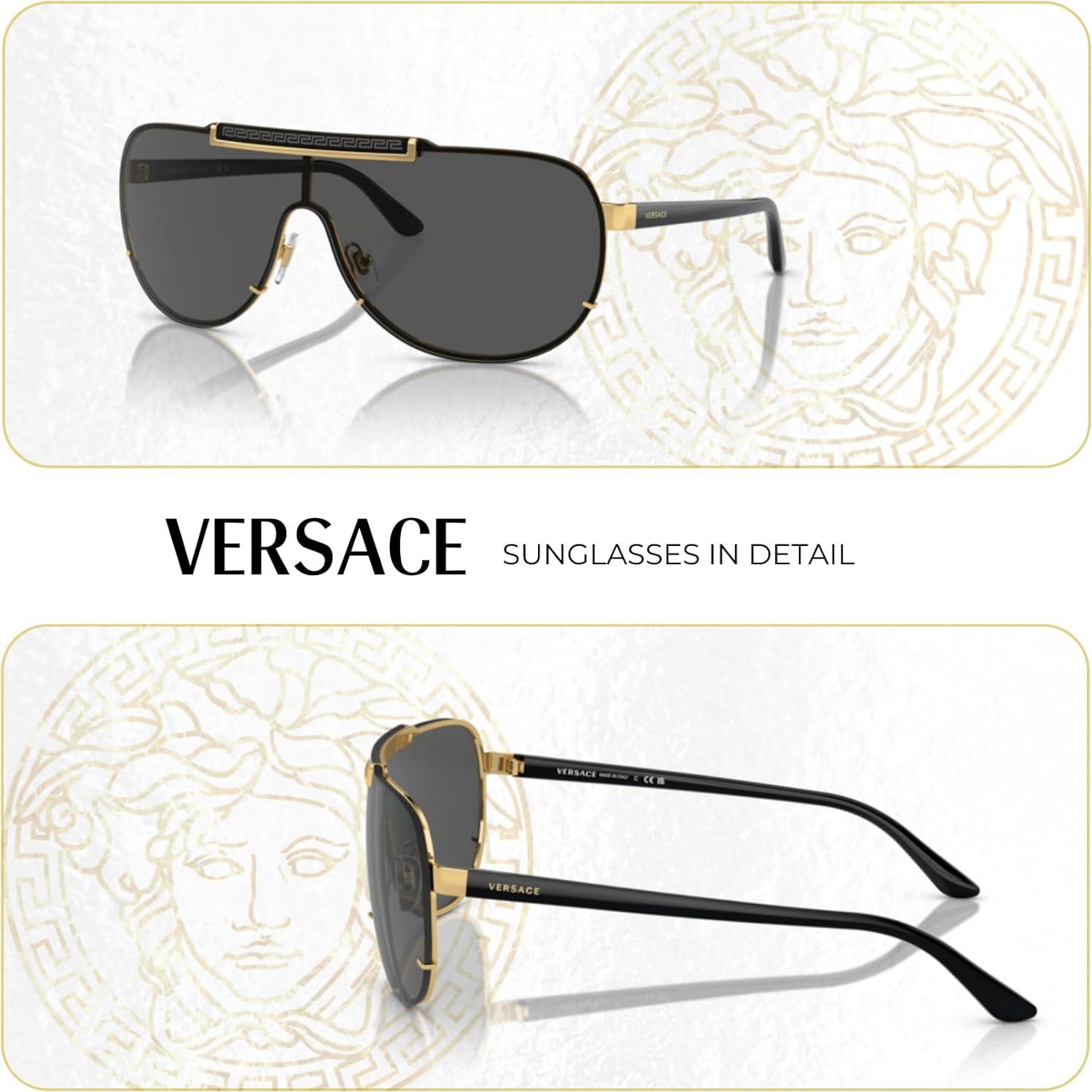 Gafas de Sol Aviador Versace VE2140 Unisex Oro/Gris + Kit Cuidado