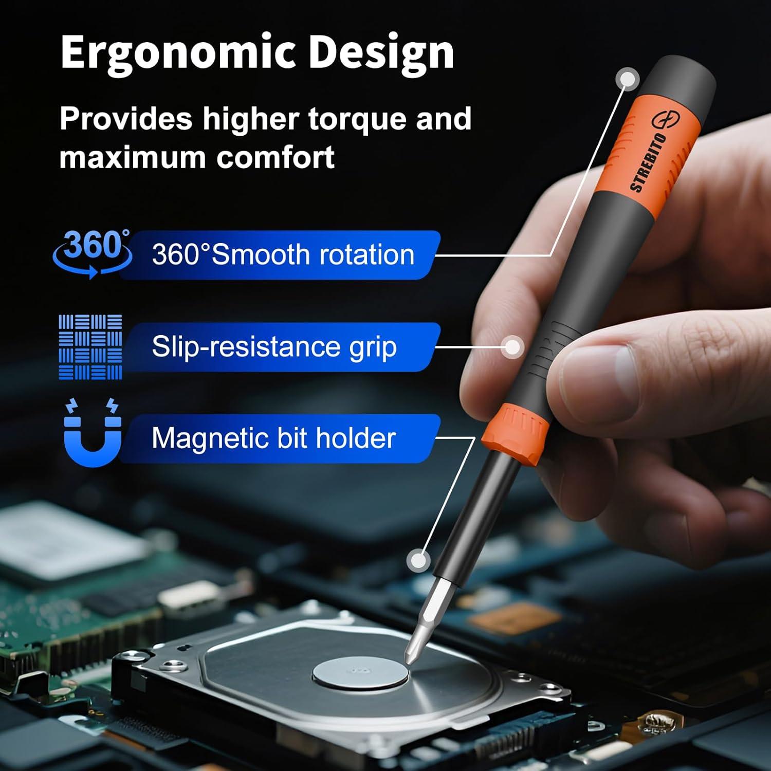 Juego de Destornilladores de Precisión 64 en 1 STREBITO