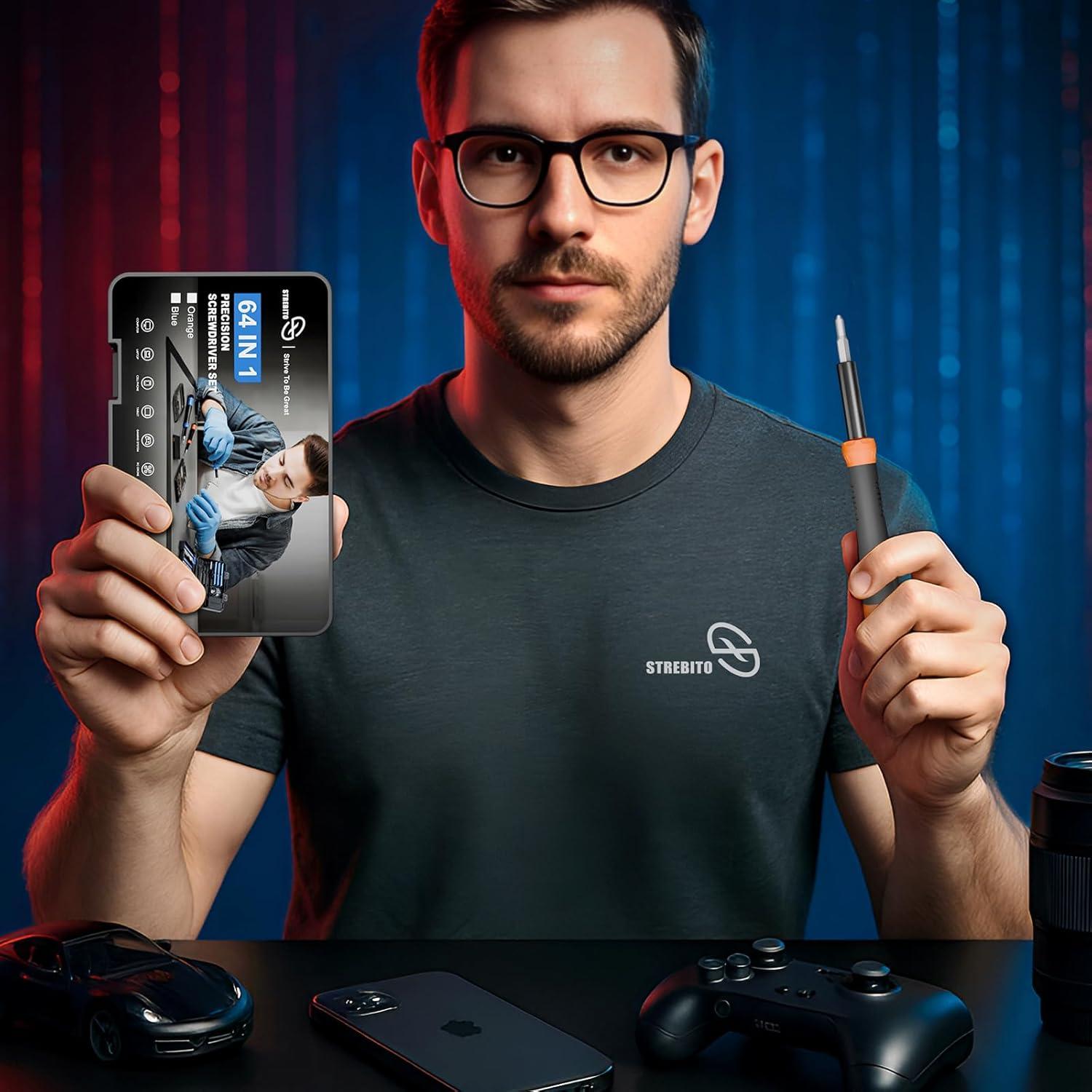 Juego de Destornilladores de Precisión 64 en 1 STREBITO