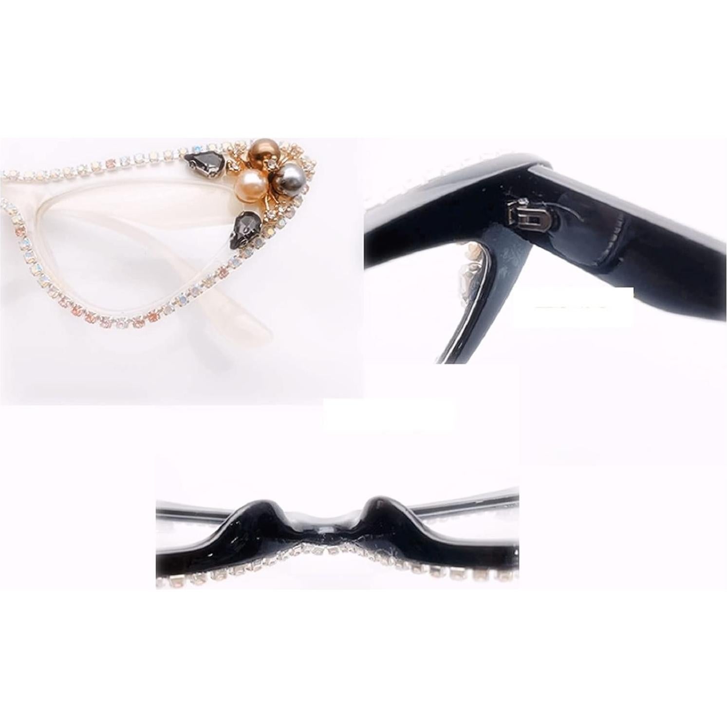 Gafas de lectura de strass vintage para mujer, ojo de gato, 0x
