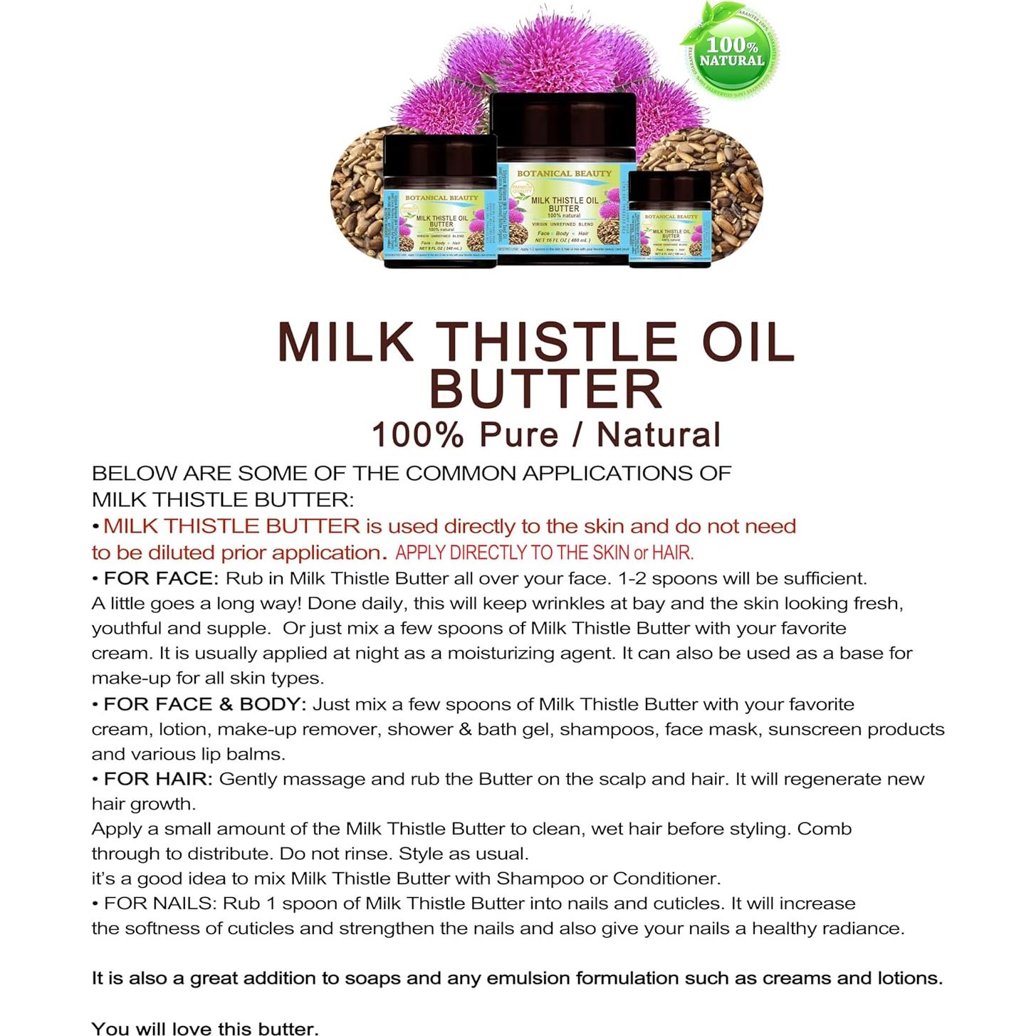 Mantequilla de Aceite de Cardo Lechoso 100% Natural 118ml