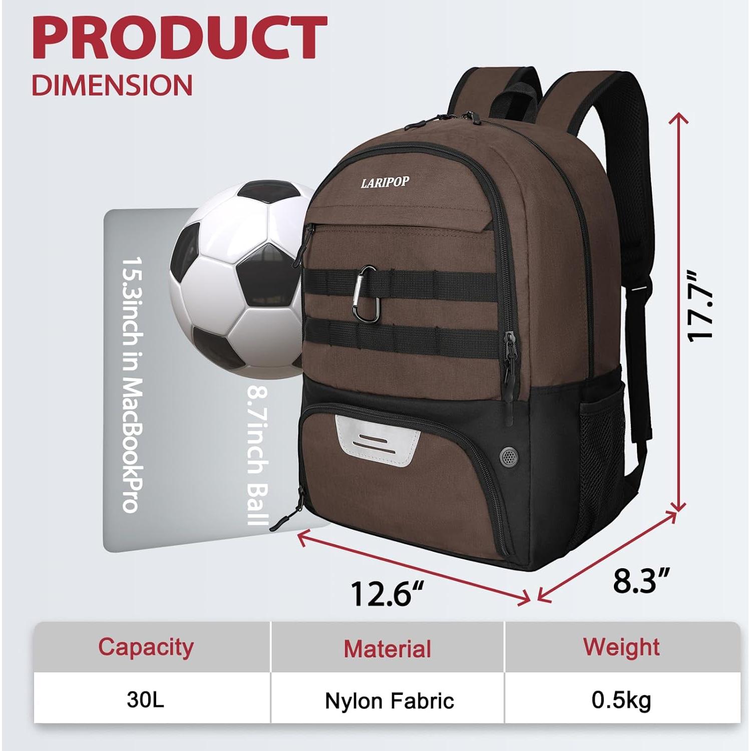 Mochila Deportiva LARIPOP para Fútbol y Baloncesto 15L