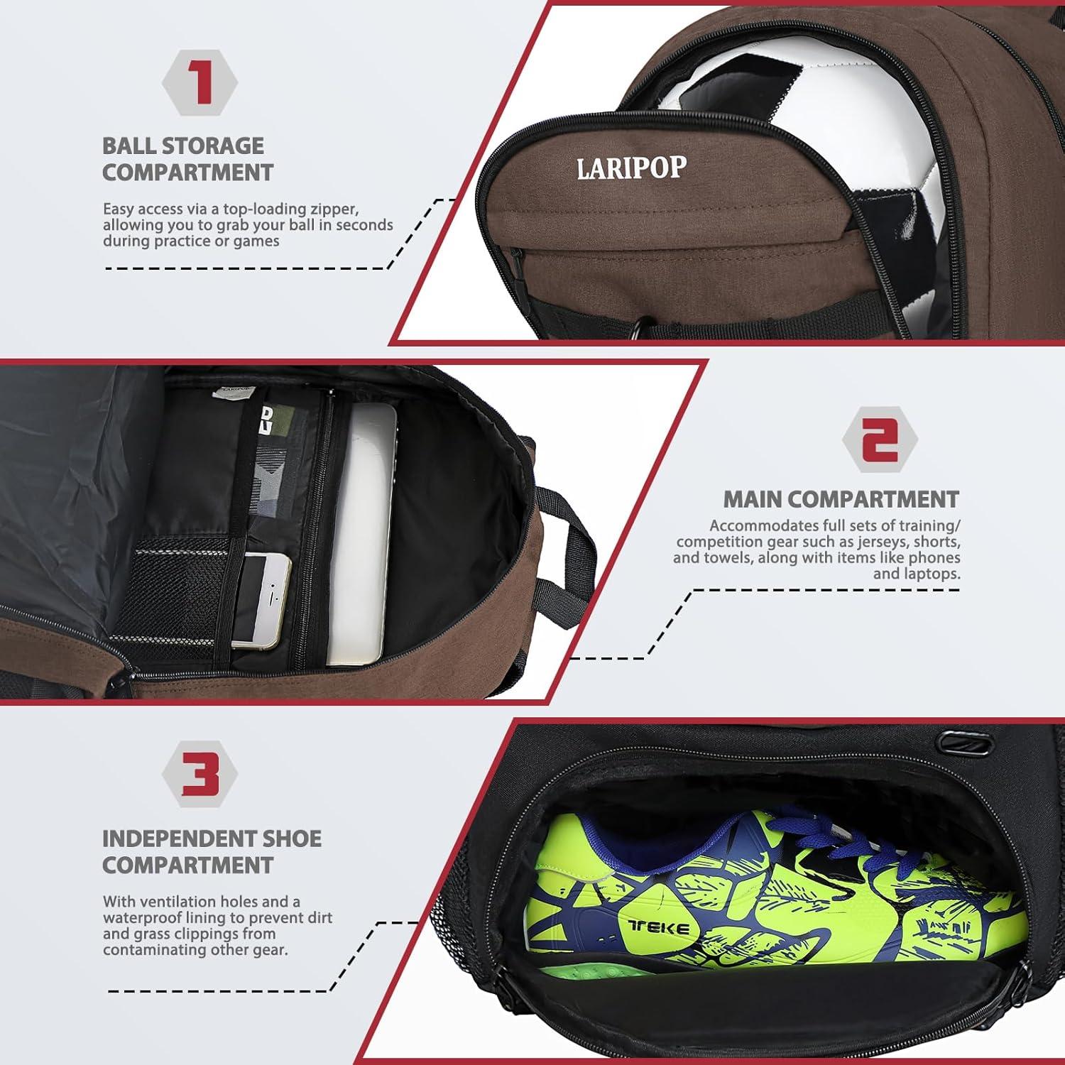 Mochila Deportiva LARIPOP para Fútbol y Baloncesto 15L