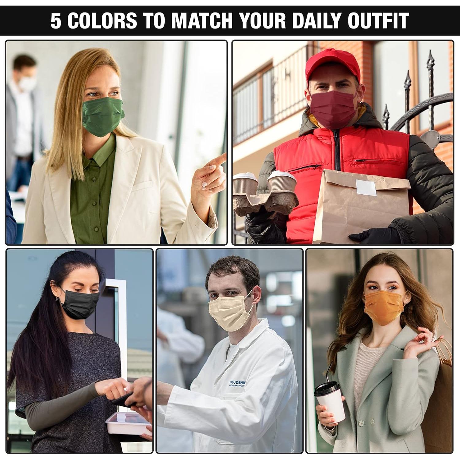 Mascarillas desechables FriCARE 4 capas ASTM Nivel 3 - 50 unidades colores variados