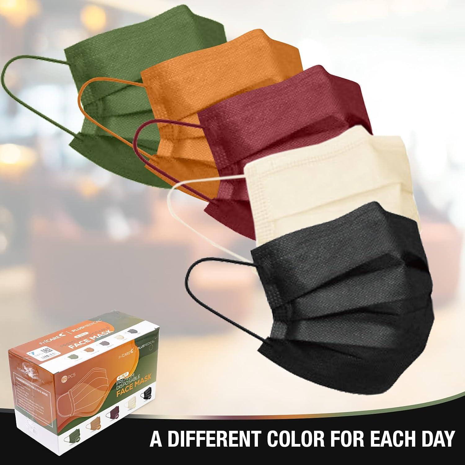 Mascarillas desechables FriCARE 4 capas ASTM Nivel 3 - 50 unidades colores variados