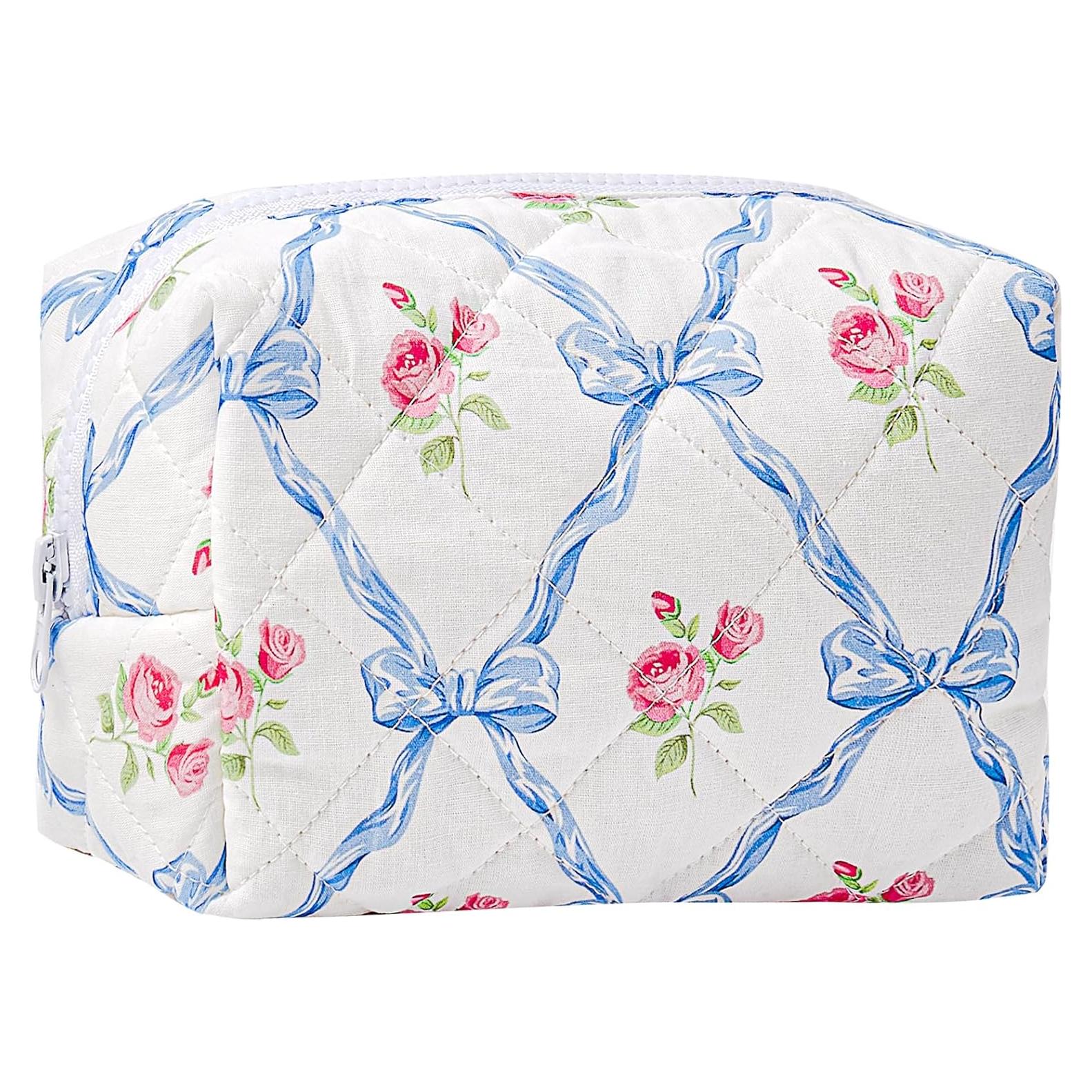 Bolsa de Maquillaje Sminra Acolchada Floral 19.8x11x13cm