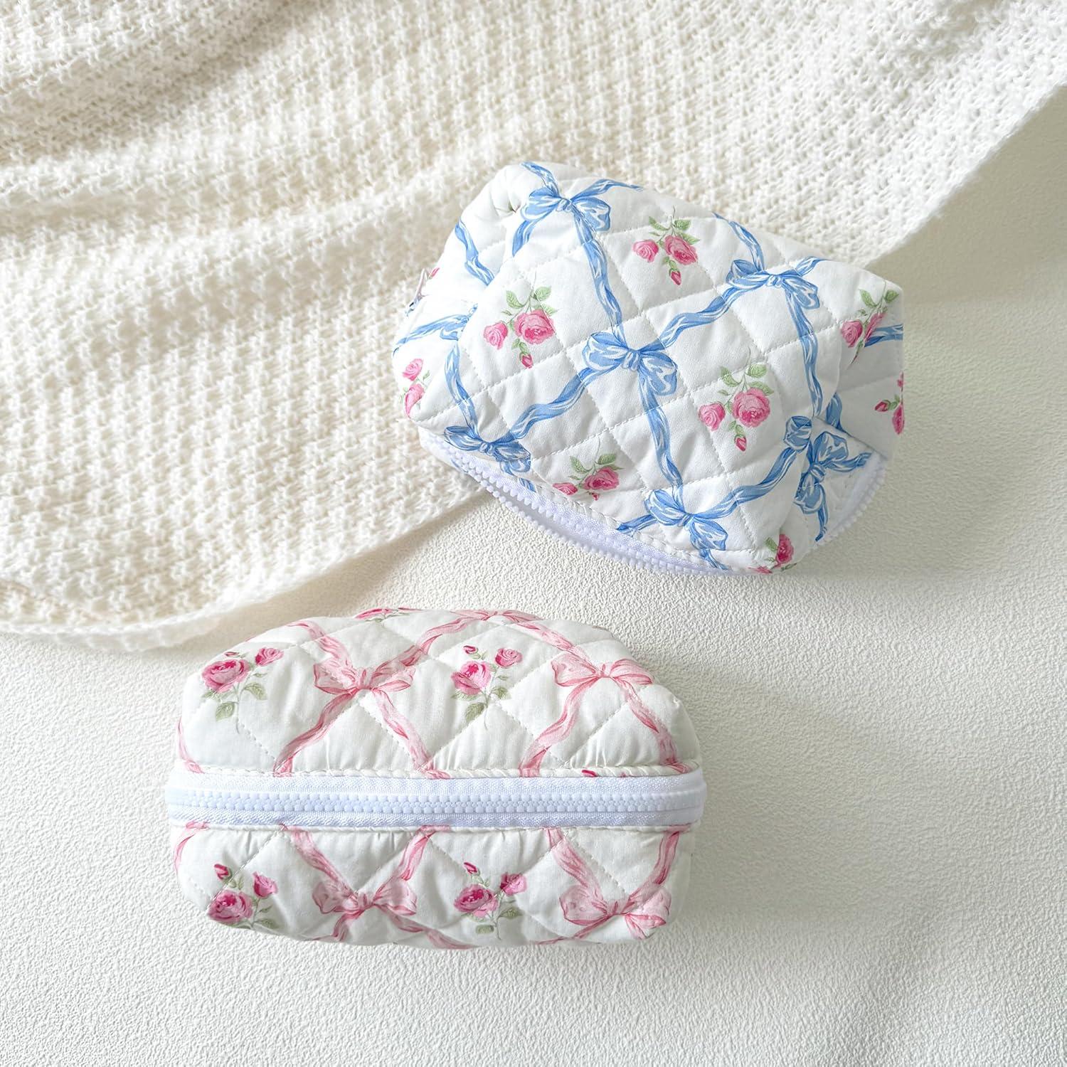 Bolsa de Maquillaje Sminra Acolchada Floral 19.8x11x13cm