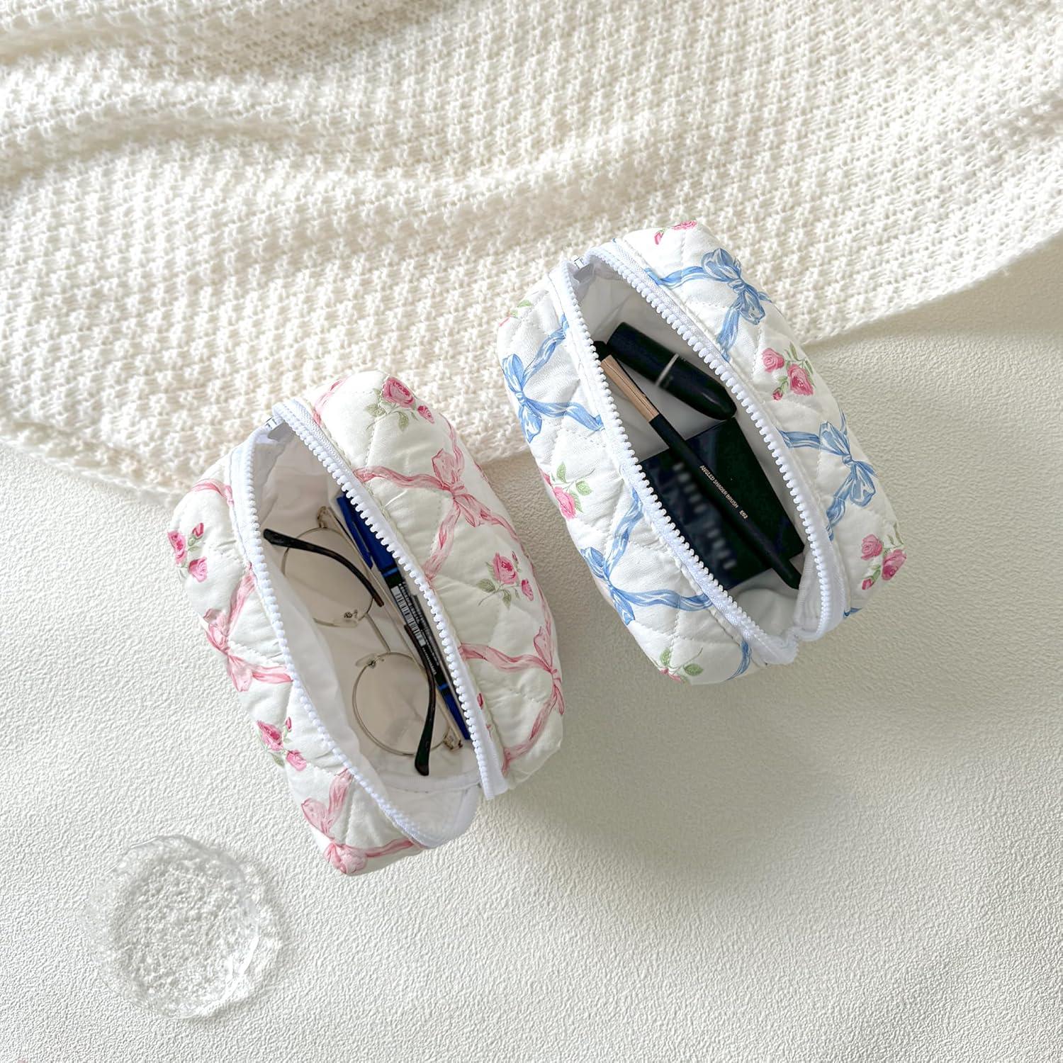 Bolsa de Maquillaje Sminra Acolchada Floral 19.8x11x13cm