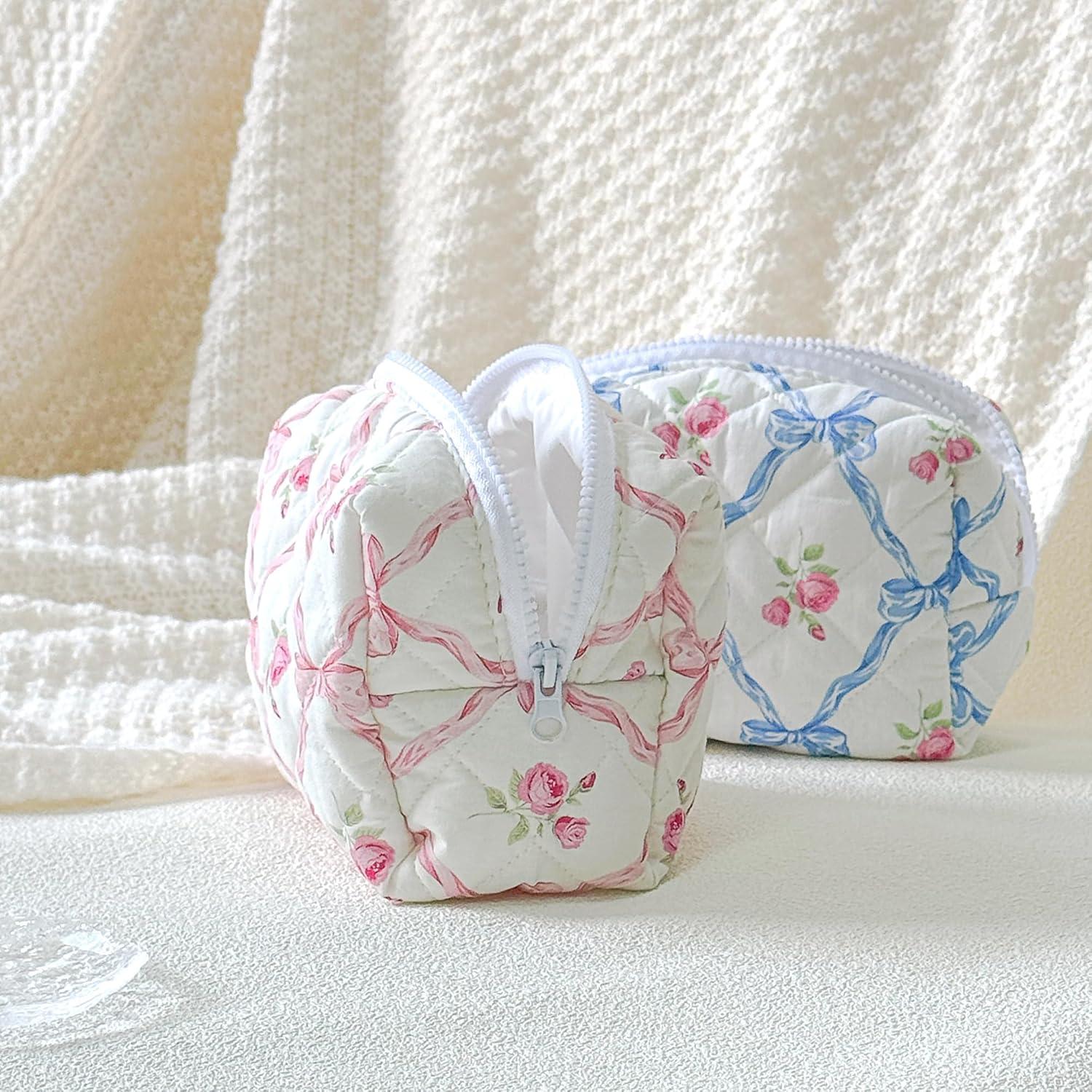 Bolsa de Maquillaje Sminra Acolchada Floral 19.8x11x13cm