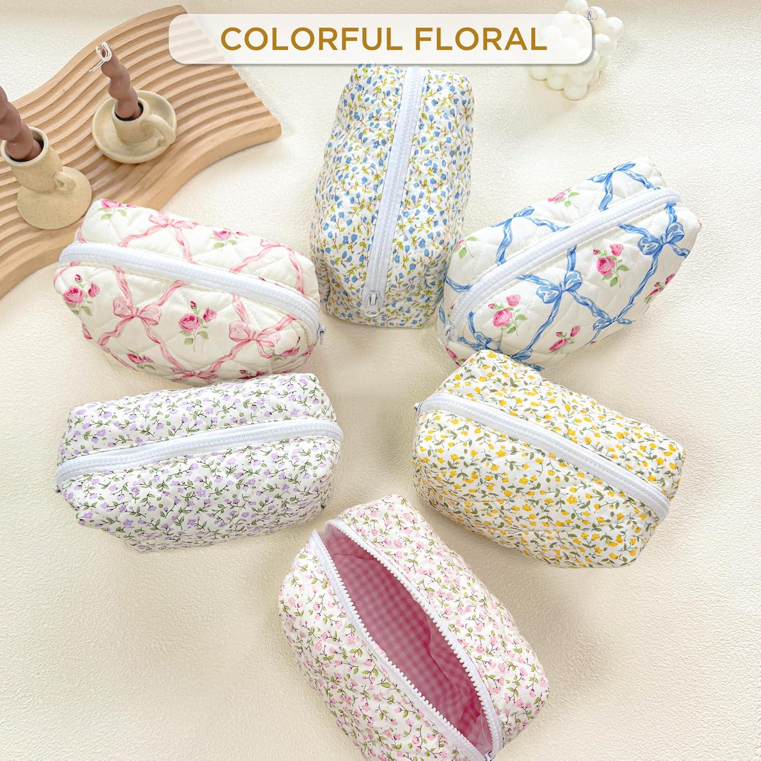 Bolsa de Maquillaje Sminra Acolchada Floral 19.8x11x13cm