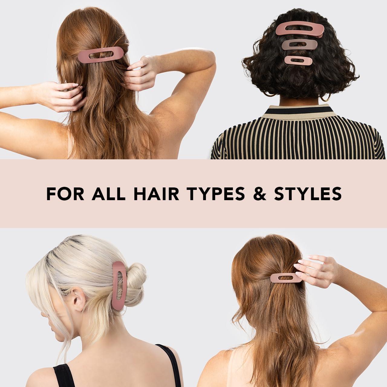 Pinzas Planas Kitsch Terracota 3pcs - Para Todo Tipo de Cabello