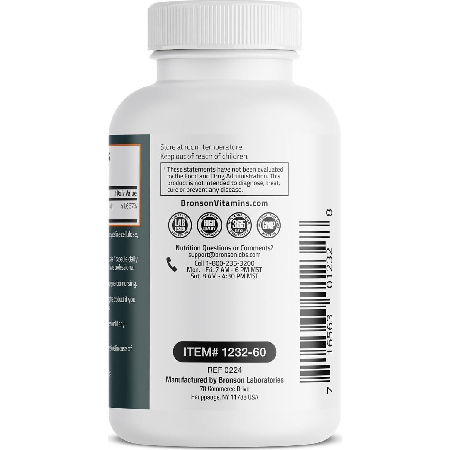Vitamina B1 Extra Fuerte Bronson 500 MG 60 Cápsulas No-OGM