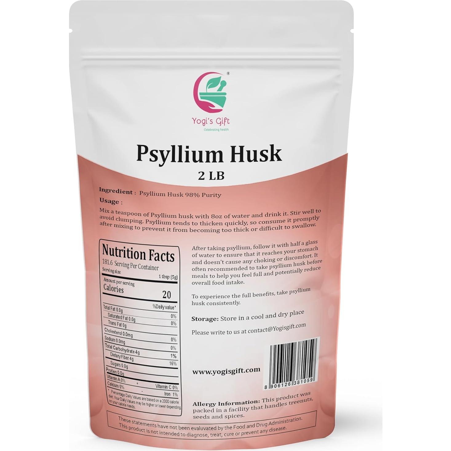 Cápsula de Psyllium Entera 0.83 kg Yogi's Gift - 100% Natural