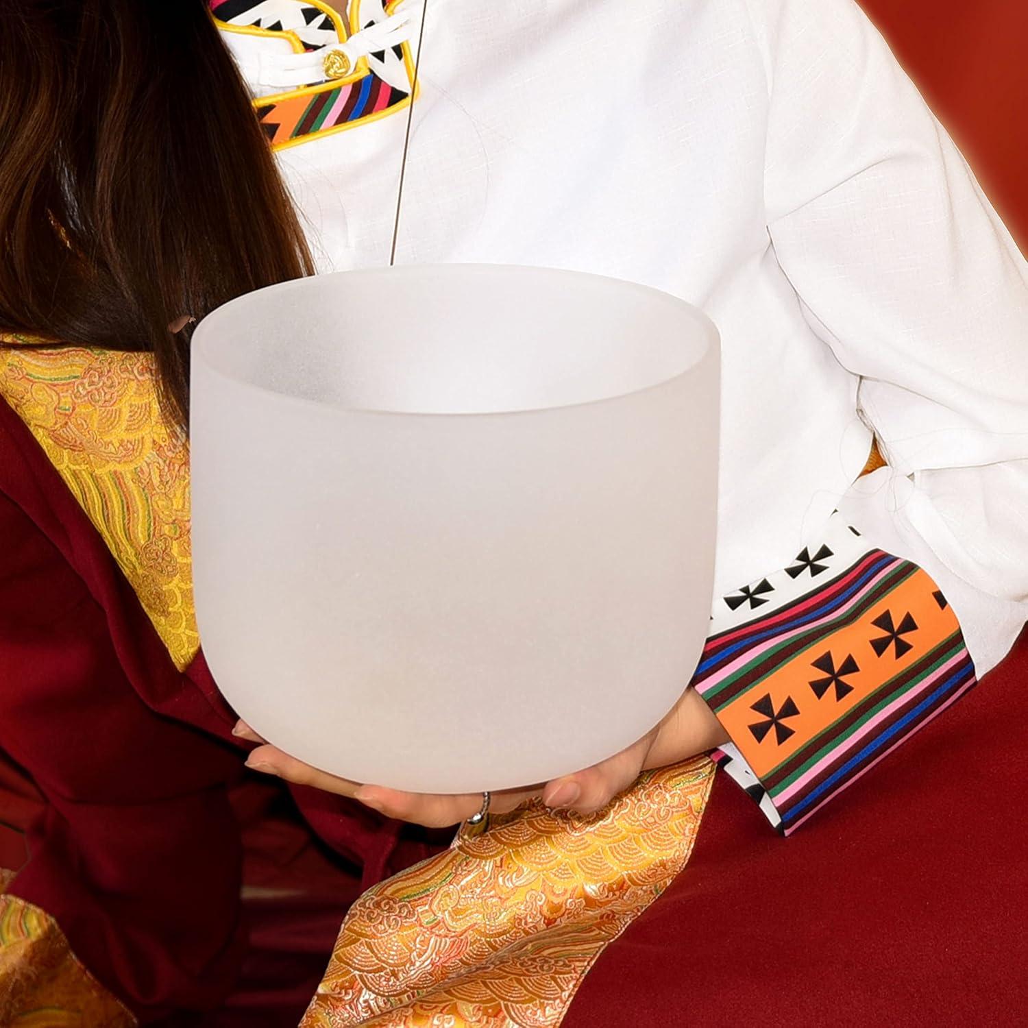 Cuenco de Canto de Cristal TOPFUND 17.78 cm C Nota con Martillo