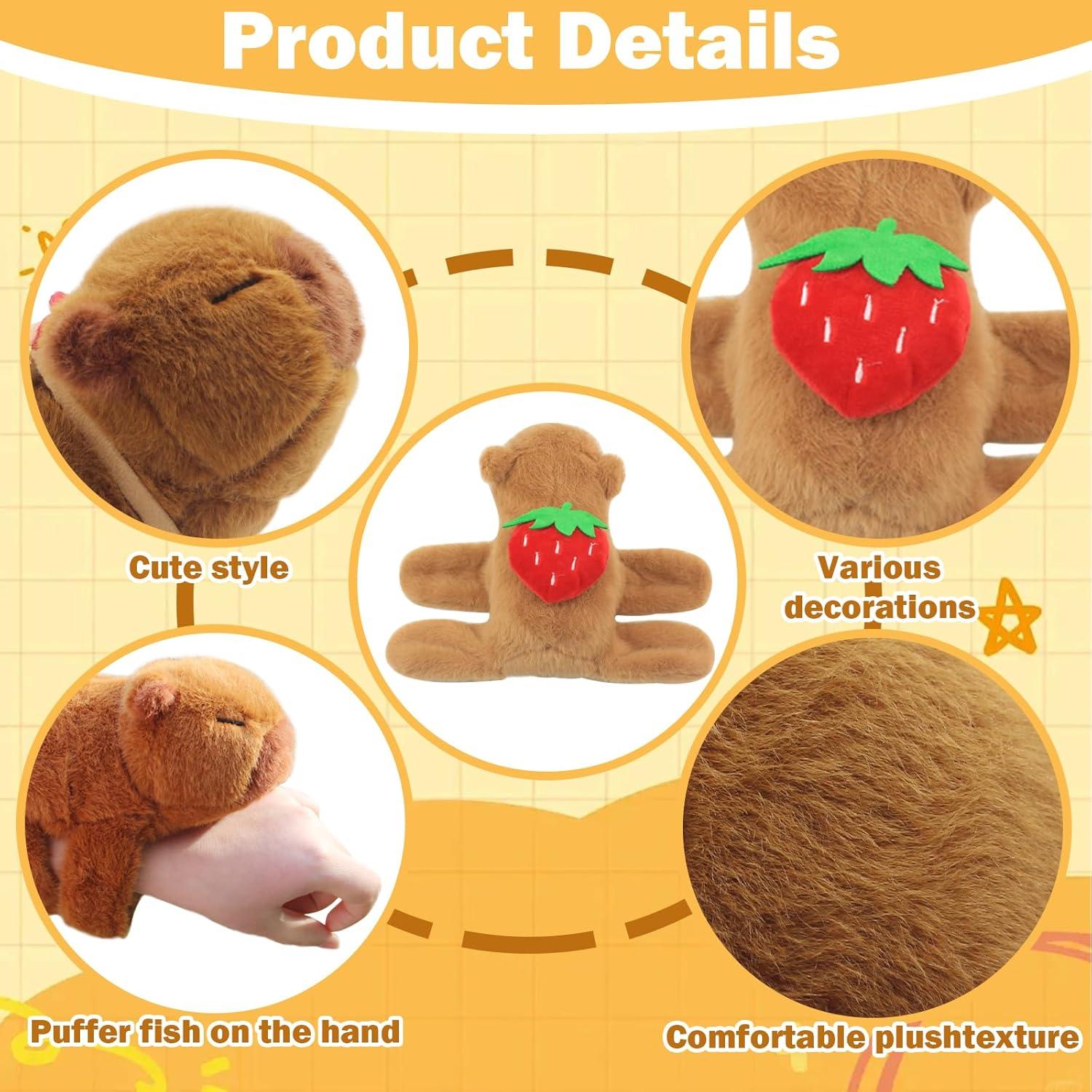 Pulseras de Peluche Capibara 2 Pcs para Niños - Regalo Cumpleaños