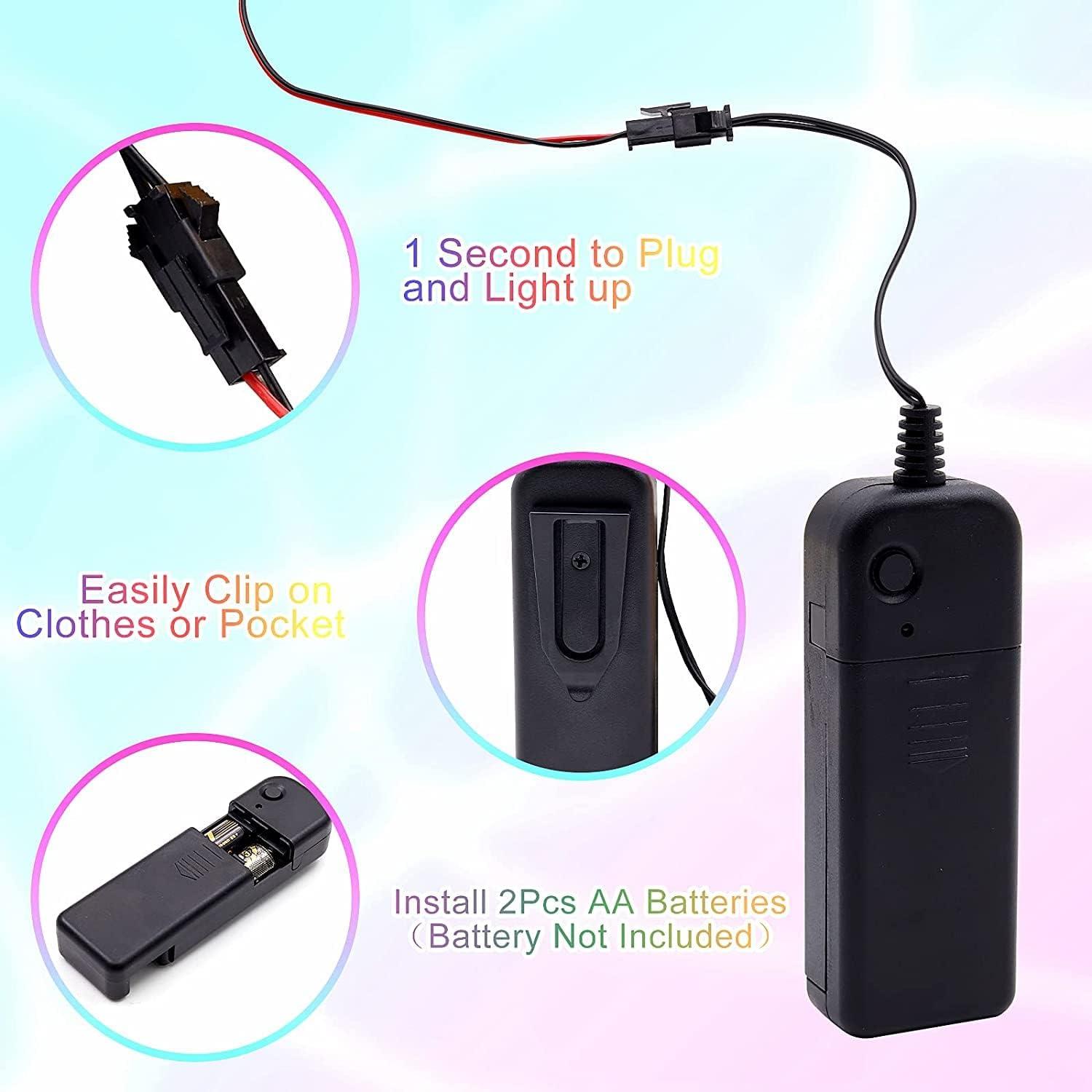 Luces Oculares Electroluminiscentes Ourbest para Cosplay Azul S