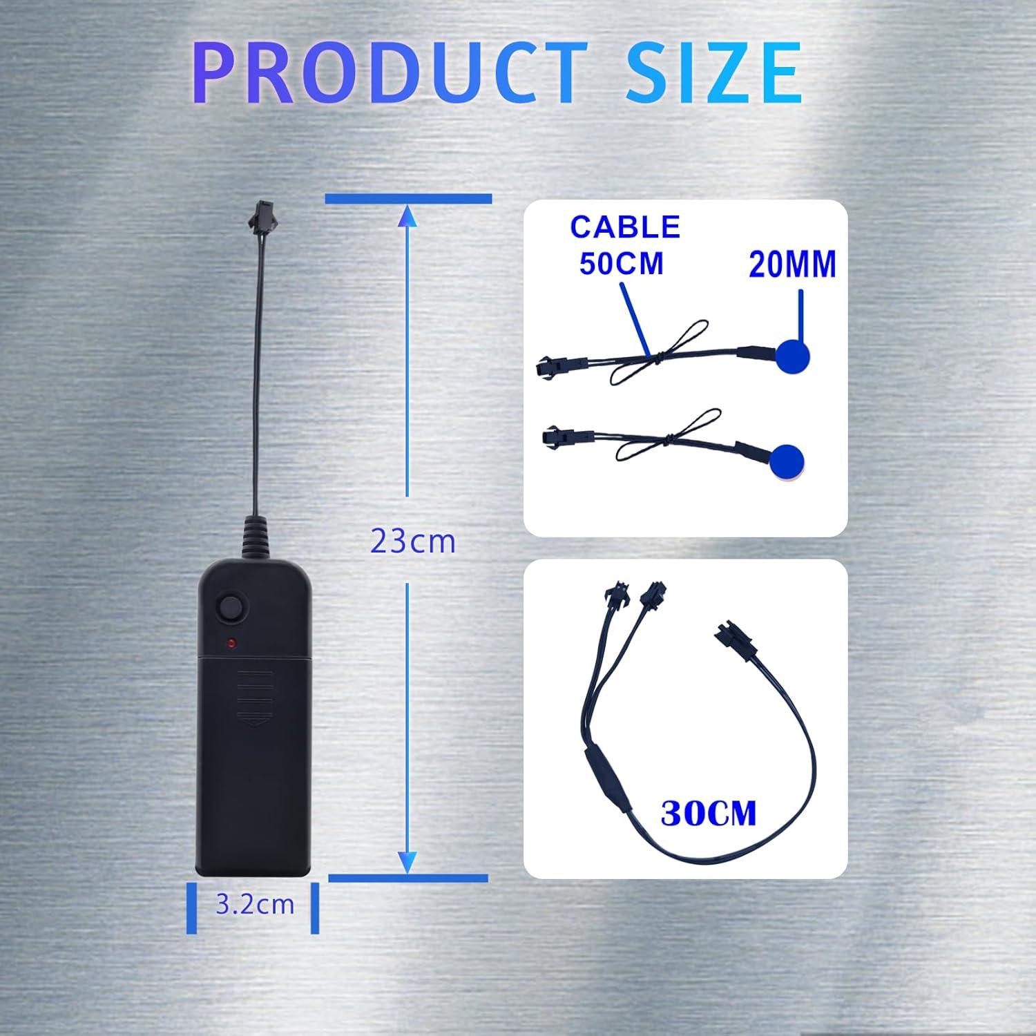 Luces Oculares Electroluminiscentes Ourbest para Cosplay Azul S