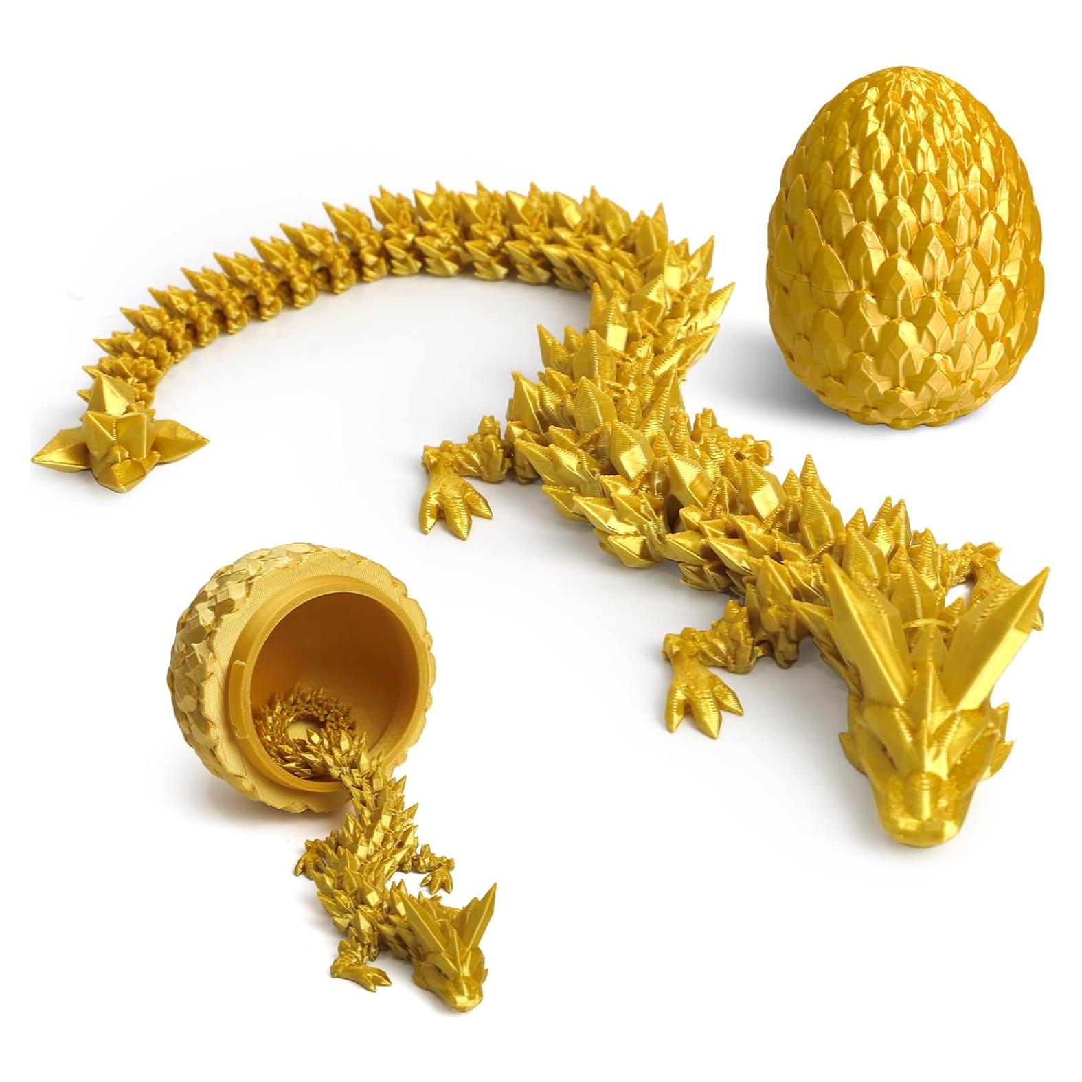 Huevo de Dragón de Piedra Preciosa Flavery 30 cm Oro