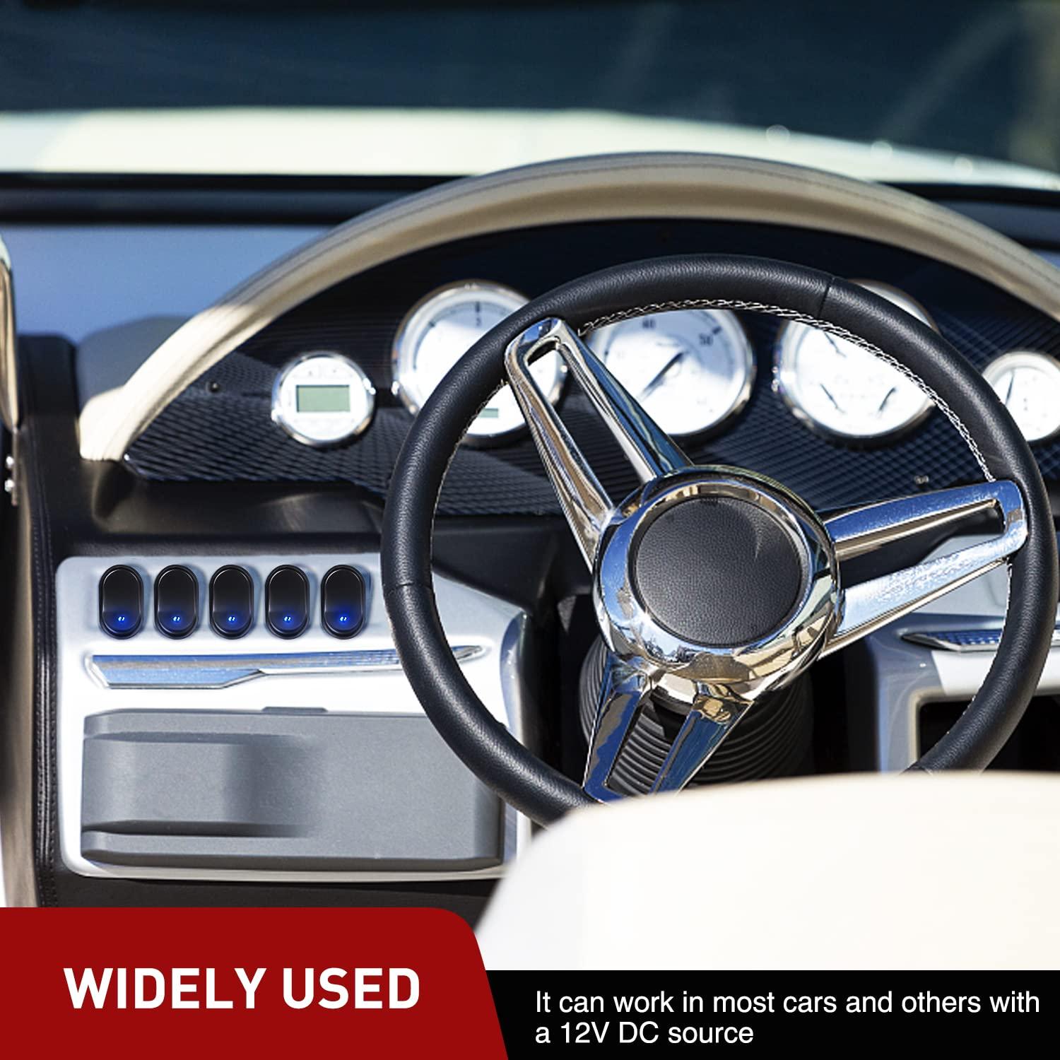 Interruptor Rocker LED Nilight 5Pcs 12V Azul 30A SPST