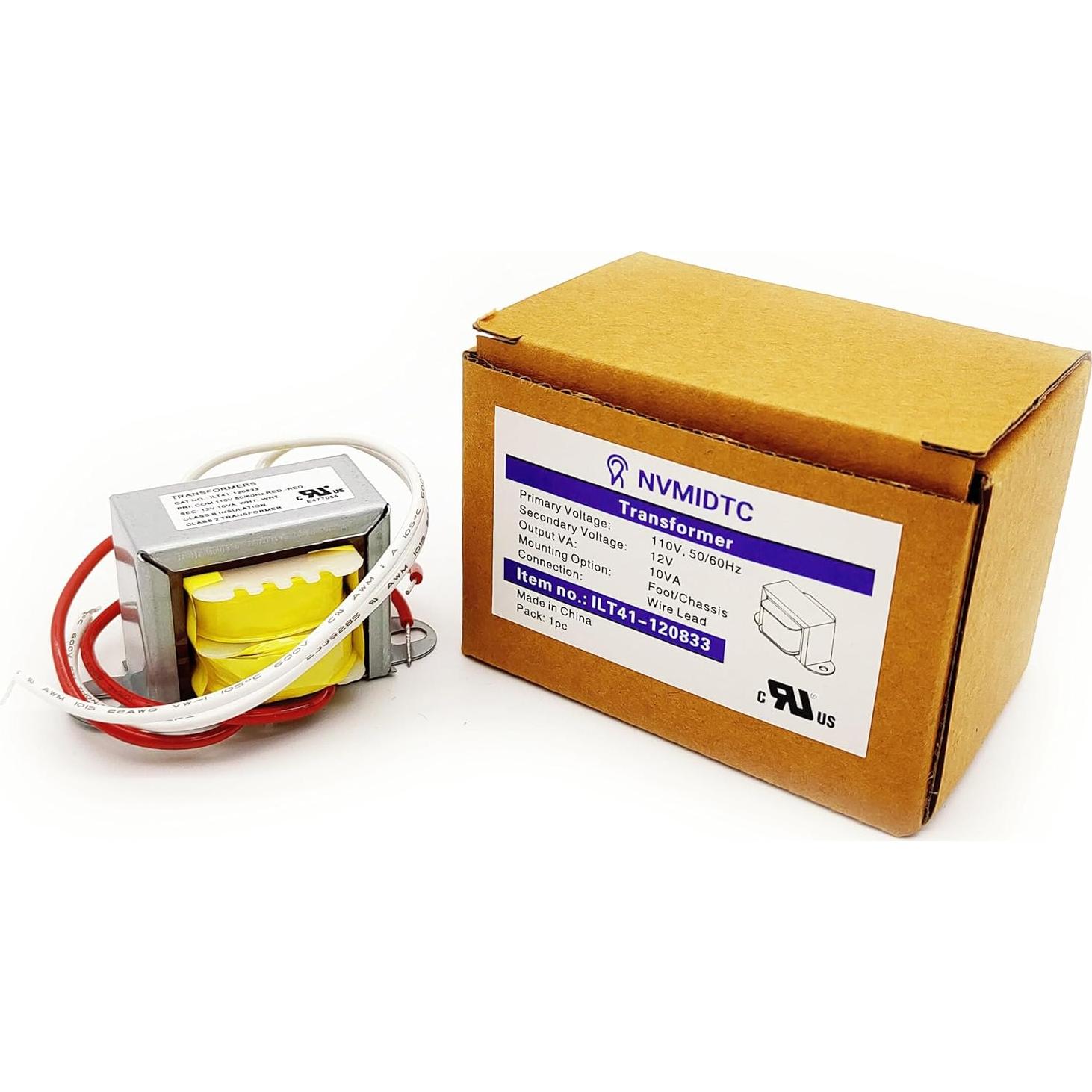 Transformador AC NVMIDTC 110V a 12V 10VA Certificado UL