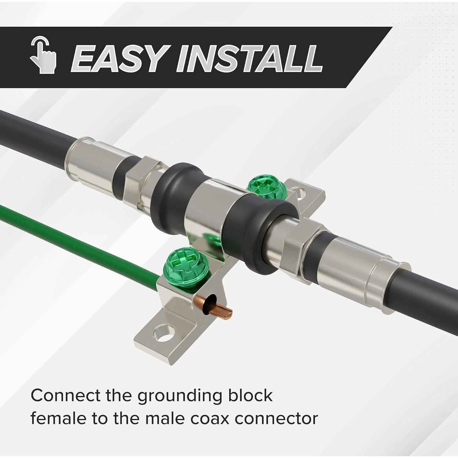 Conector Coaxial F-Type THE CIMPLE CO 1 Puerto RG6 Plata