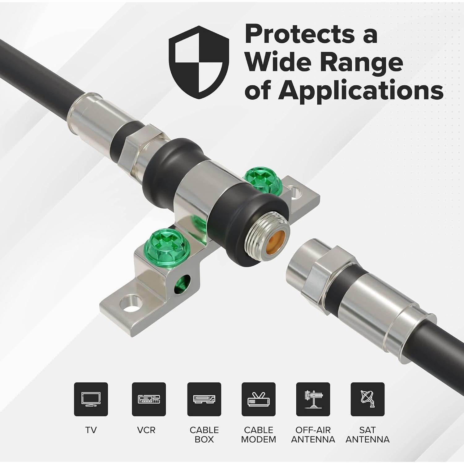 Conector Coaxial F-Type THE CIMPLE CO 1 Puerto RG6 Plata