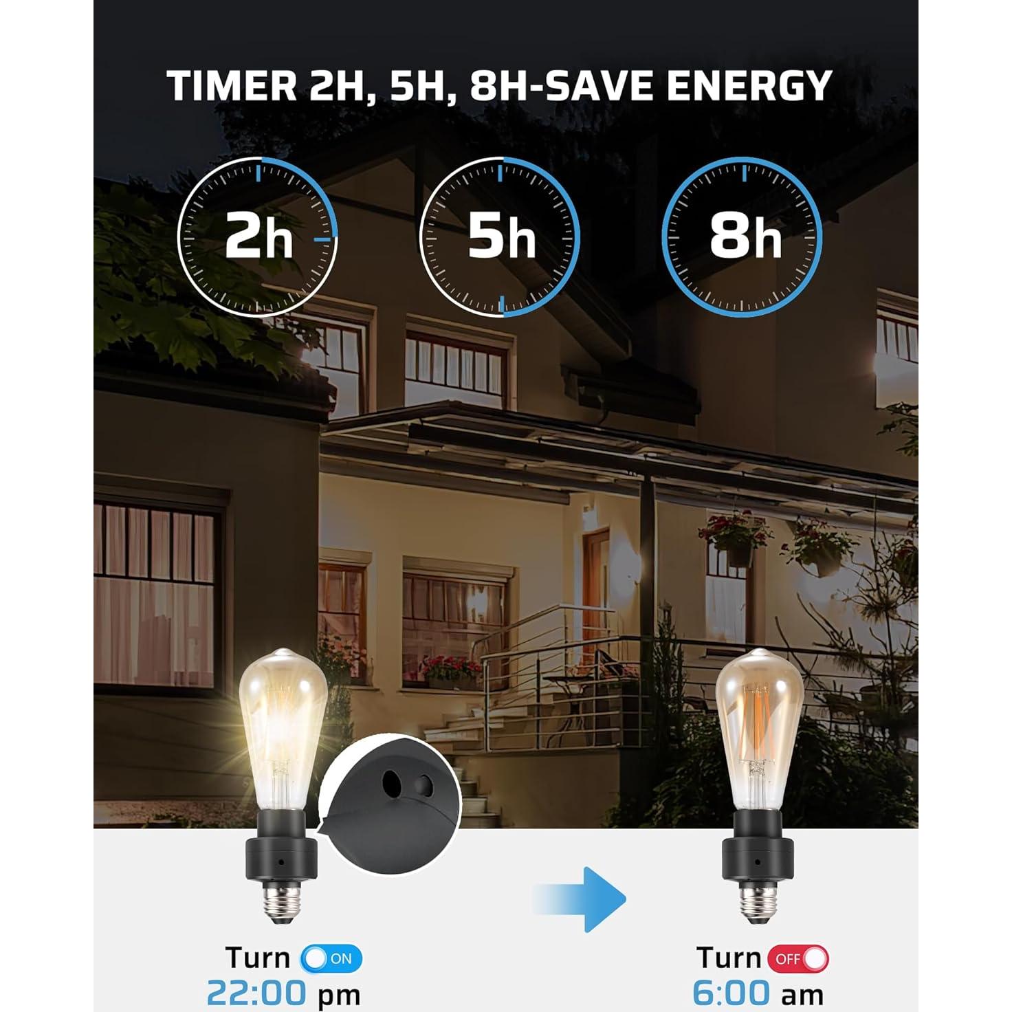 Zócalos de luz DEWENWILS con sensor anochecer a amanecer